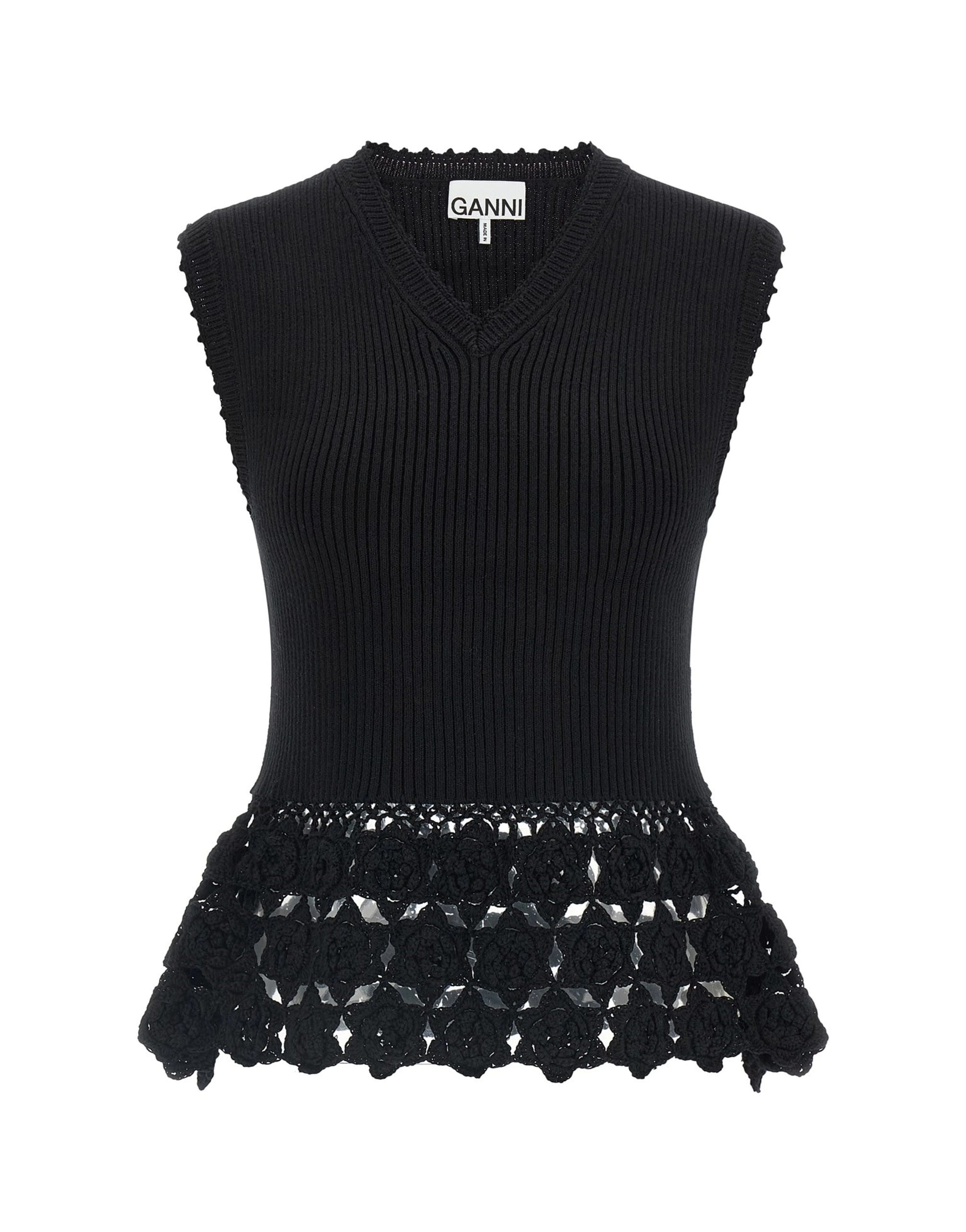 Ganni Ganni Cotton Crochet Vest