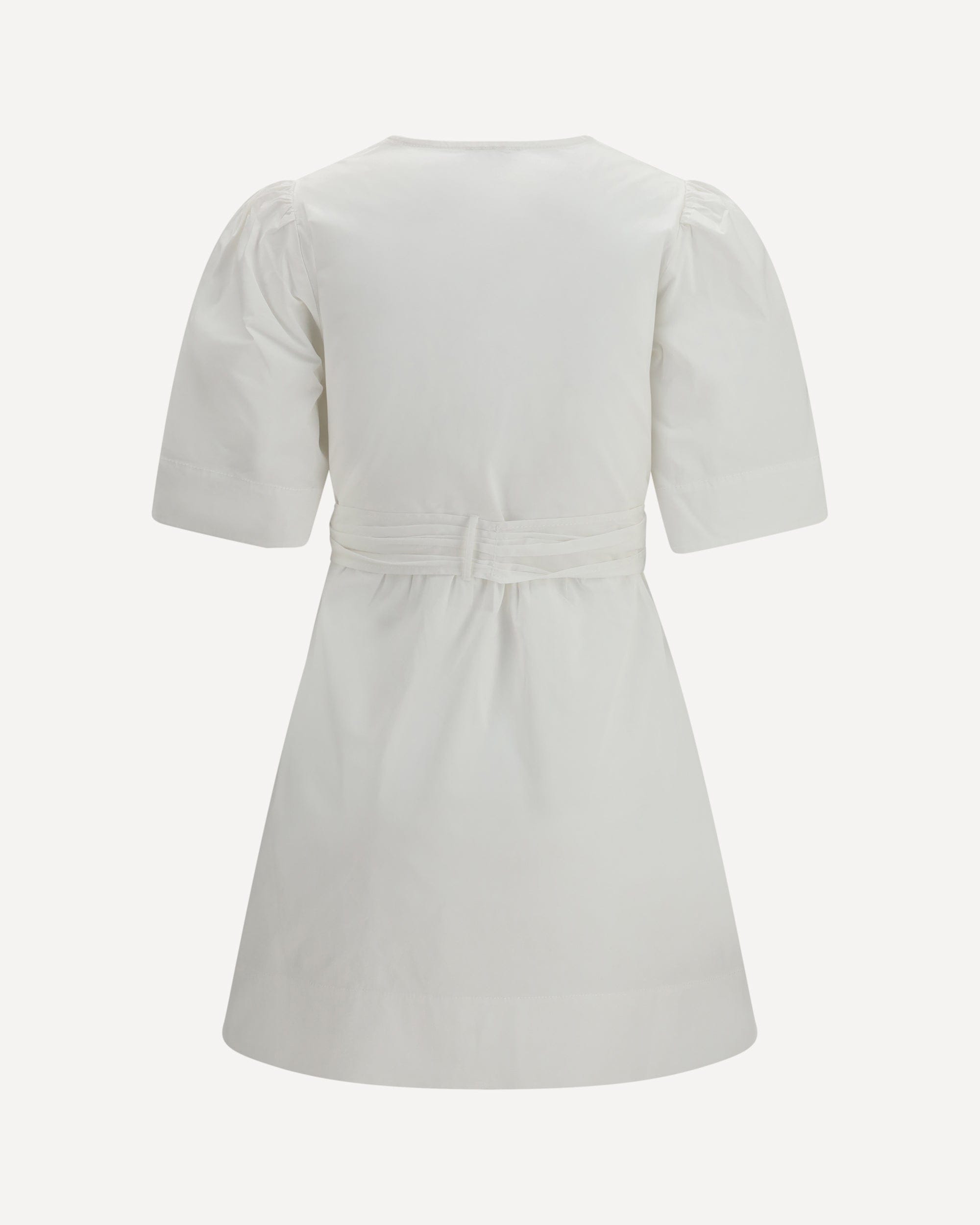 Ganni Cotton Mini Dress Deep V-Neck