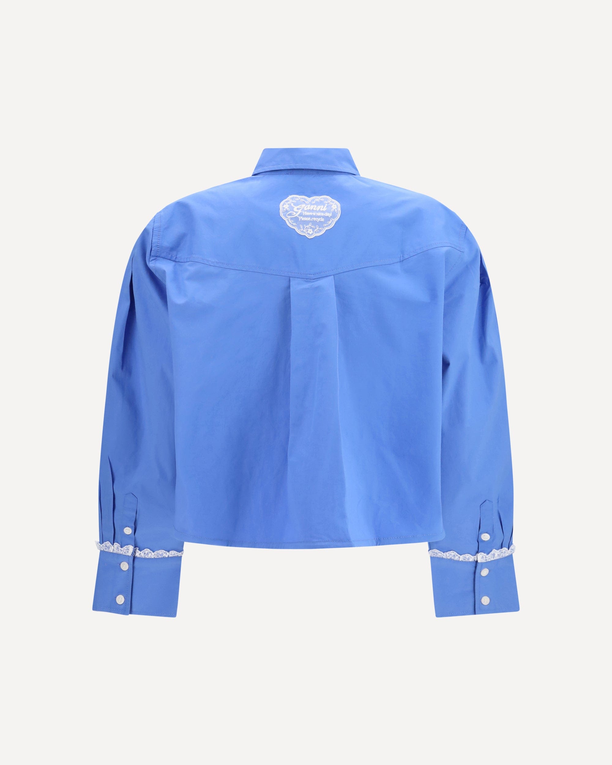 Ganni Ganni Cotton Shirt With Lace Details