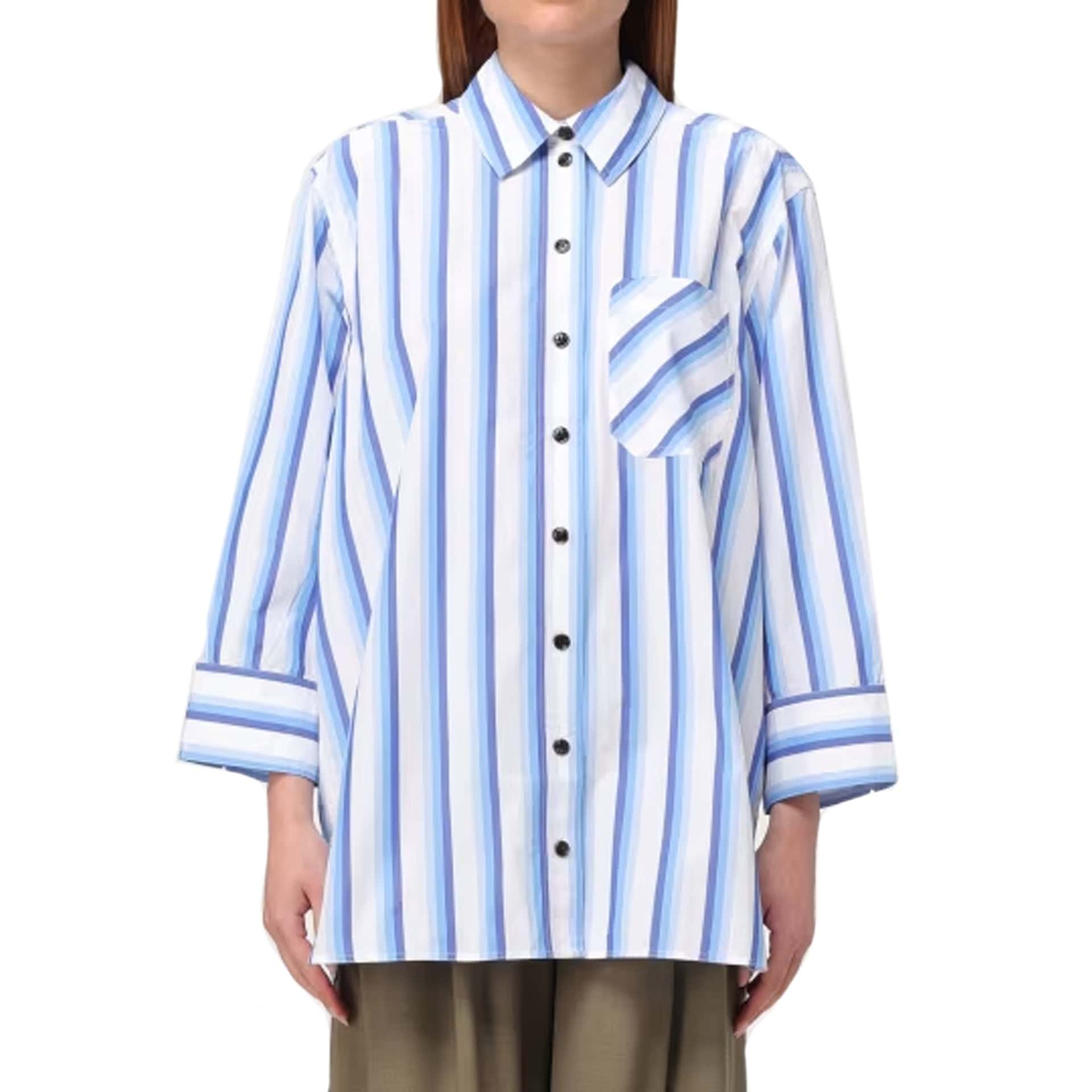 Ganni Cotton Striped Shirt - alternate view