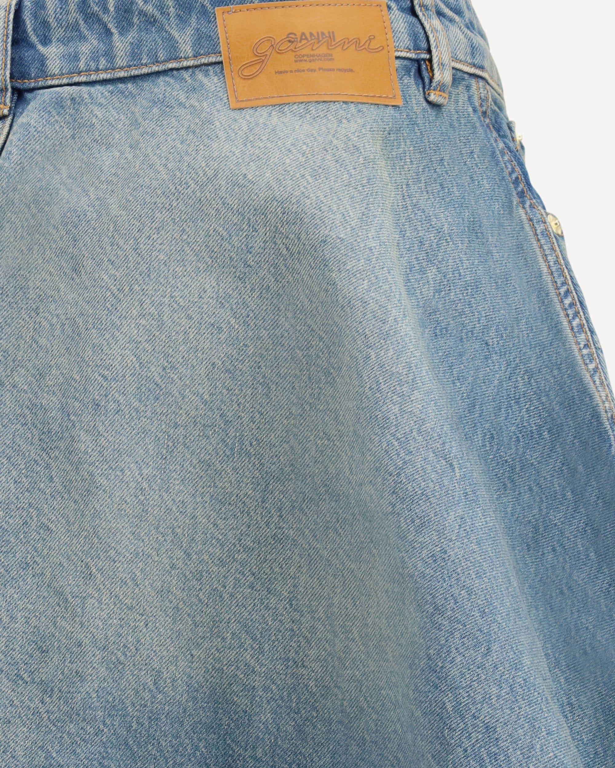 Ganni Denim Mini Skirt With Pockets