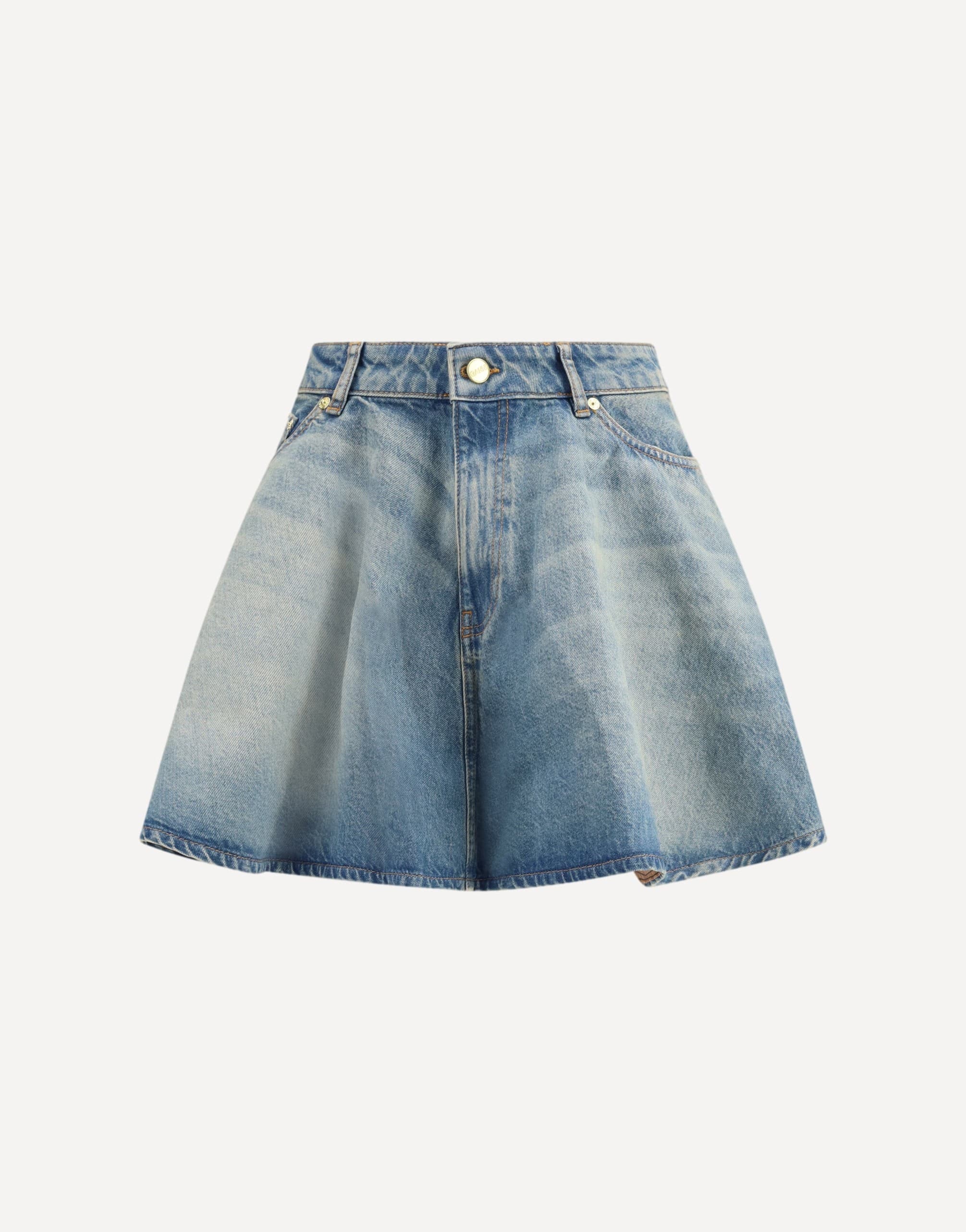 Ganni Denim Mini Skirt With Pockets