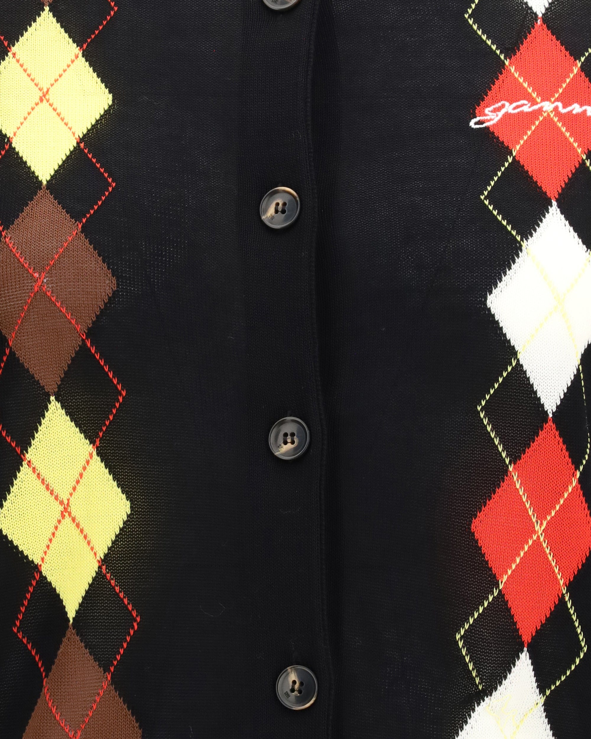 Ganni Ganni Diamond-Pattern Cardigan