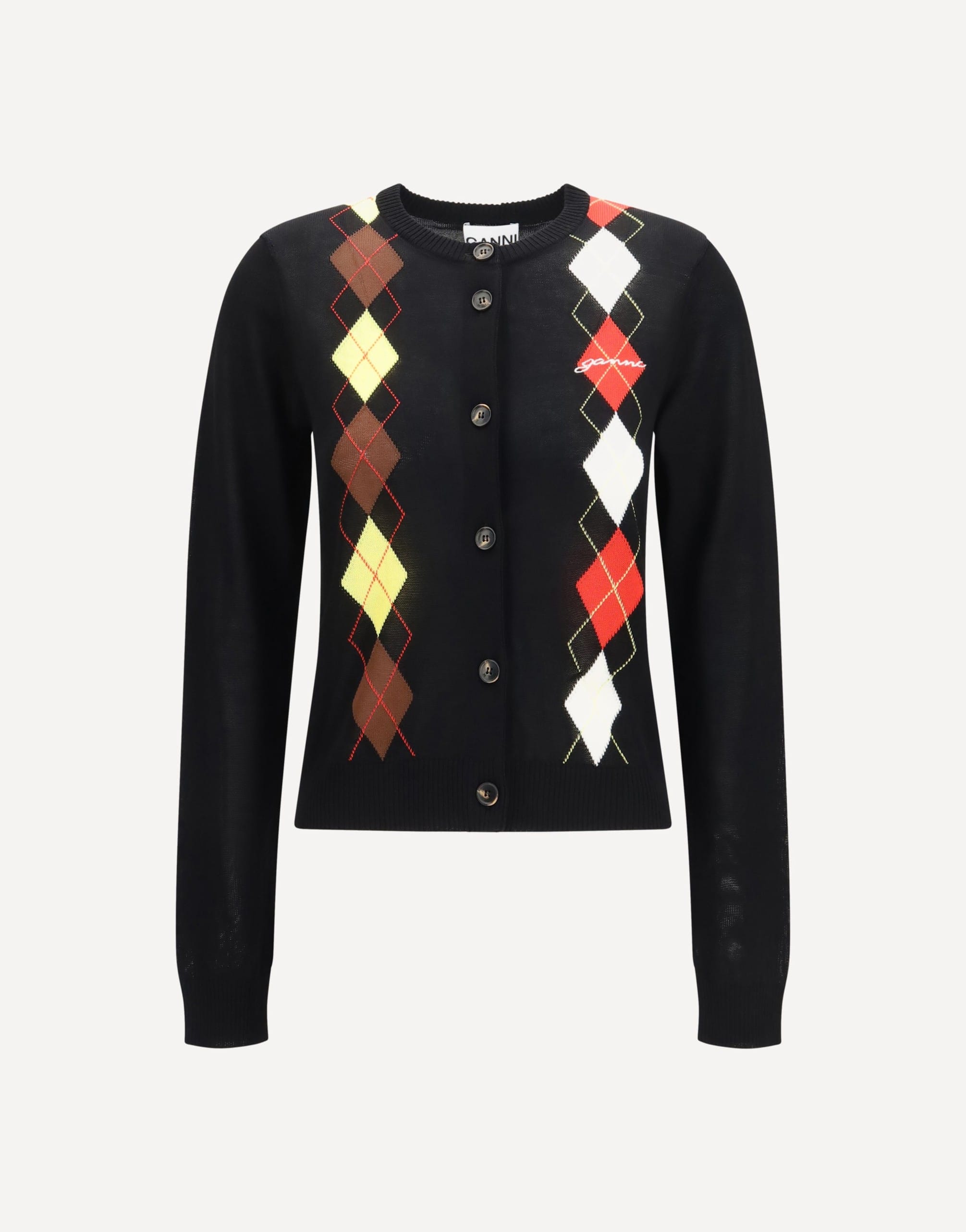 Ganni Ganni Diamond-Pattern Cardigan