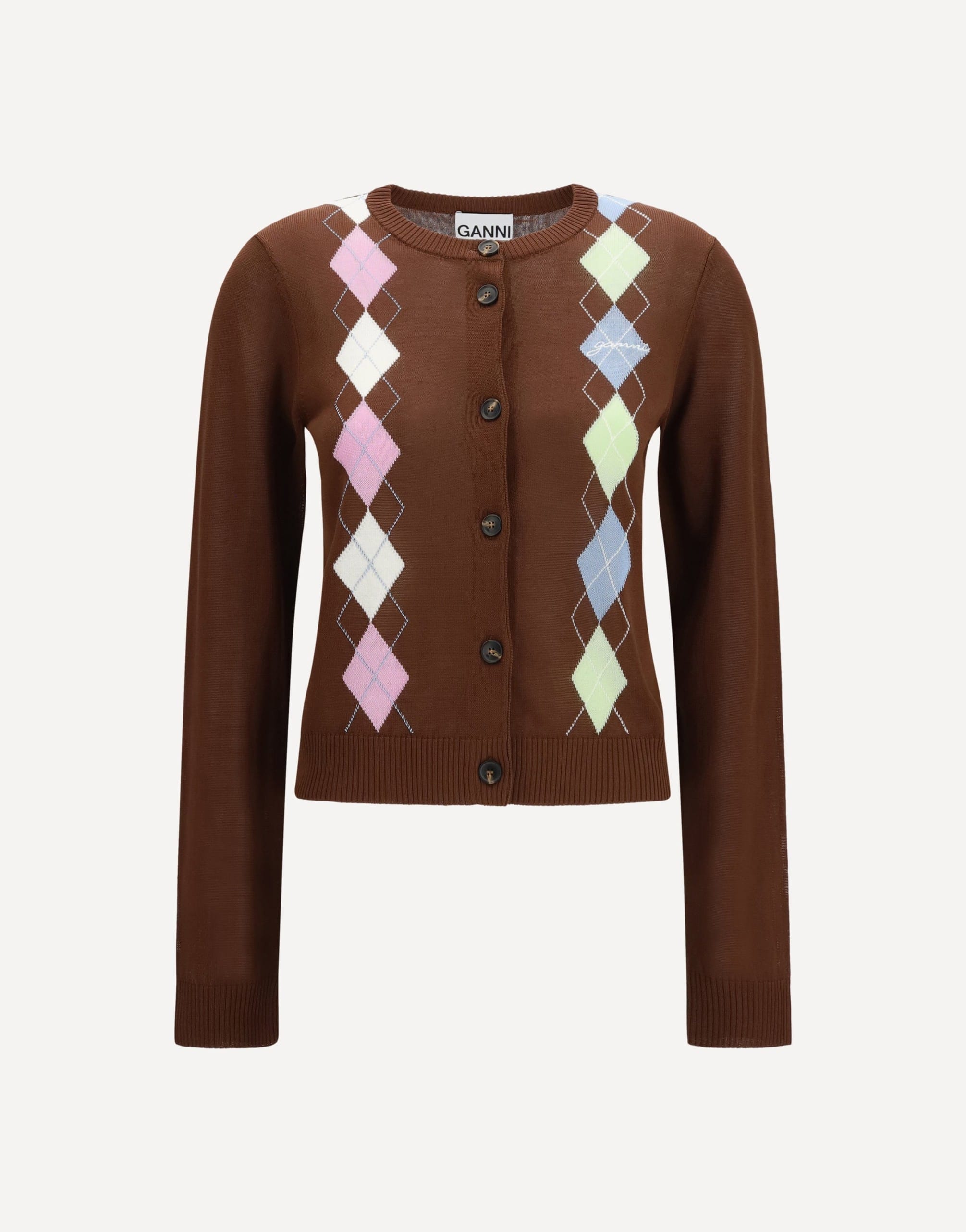 Ganni Ganni Diamond-Pattern Cardigan