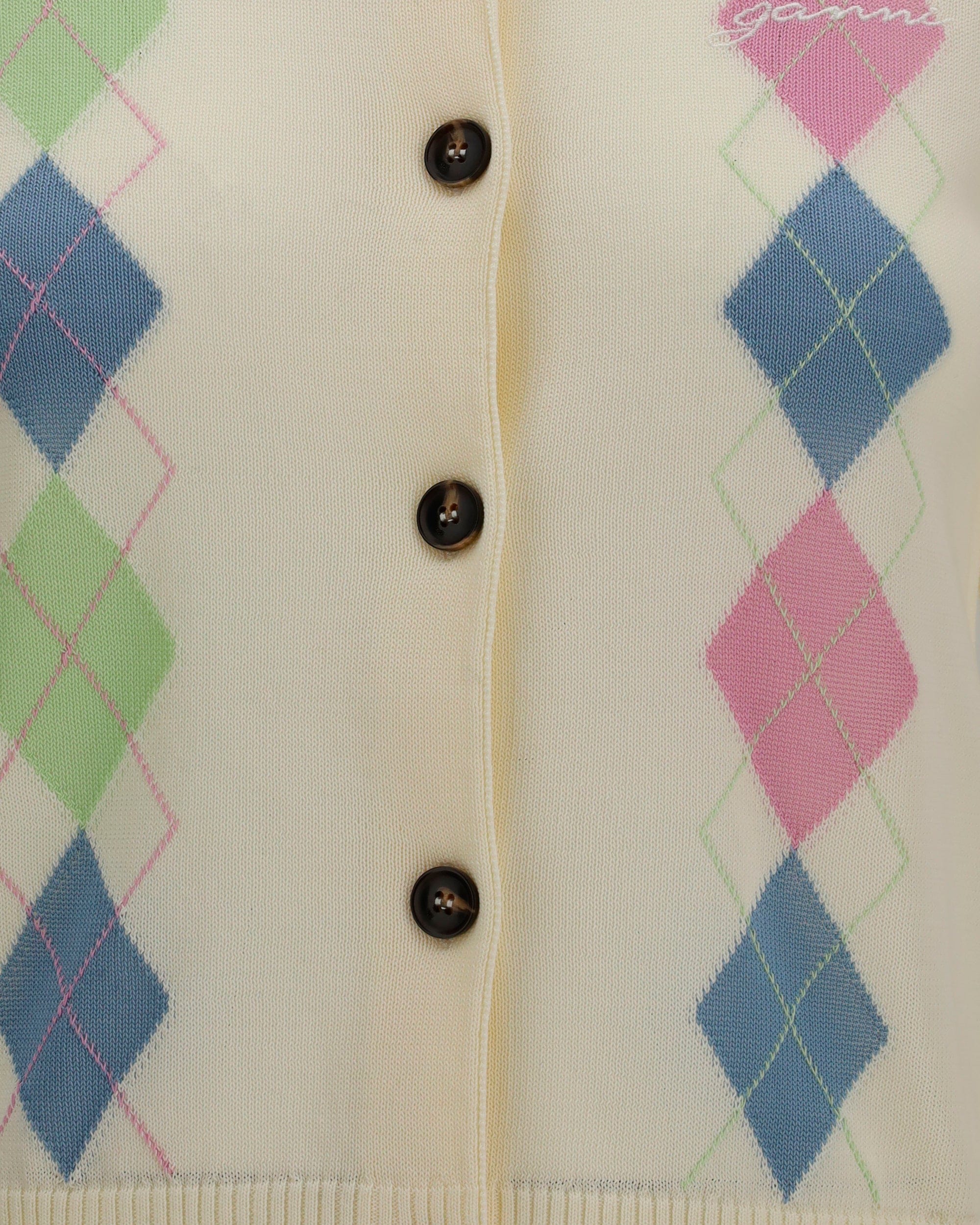 Ganni Ganni Diamond-Pattern Cardigan