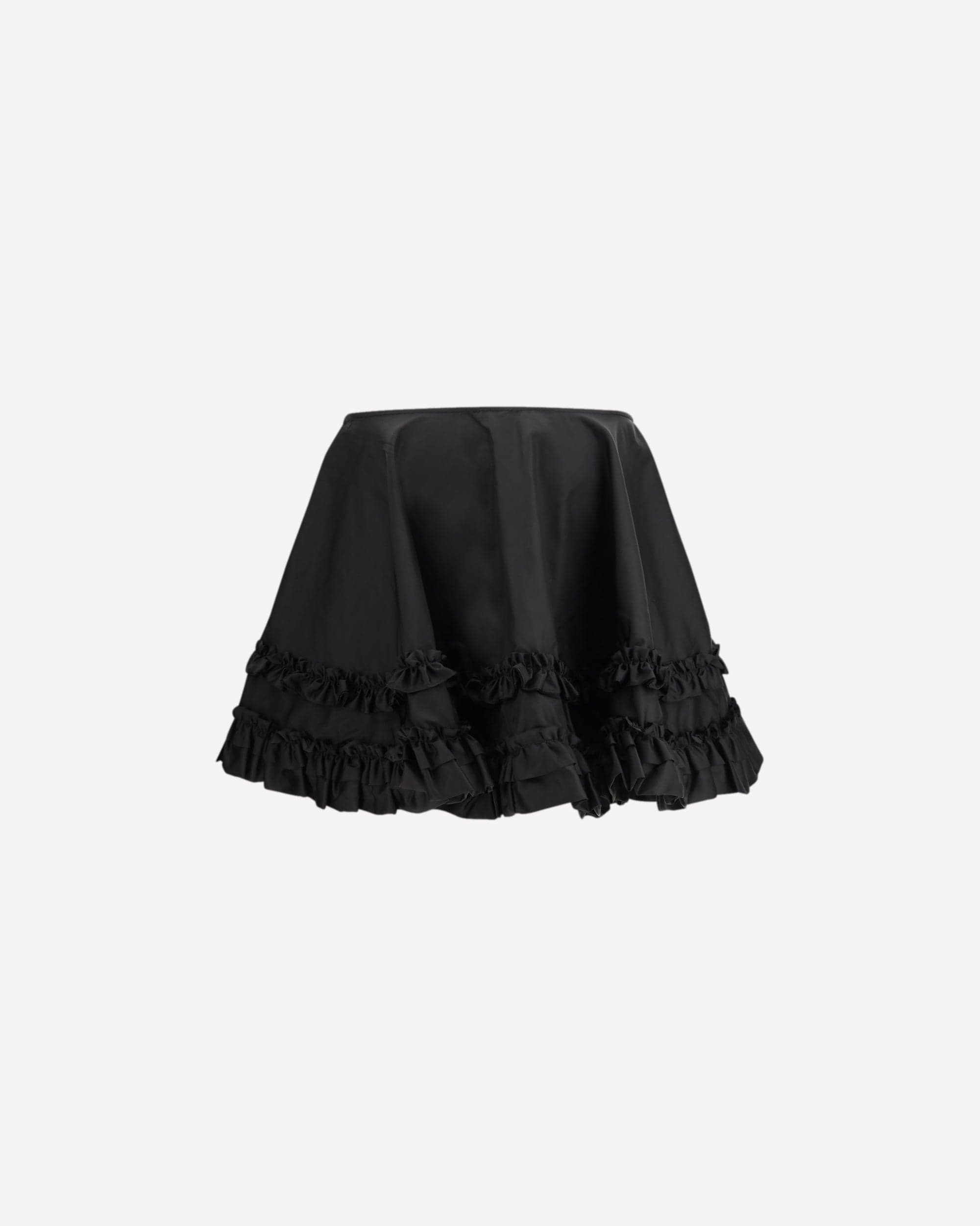 Ganni Duchesse Nylon Mini Frill Skirt - alternate view