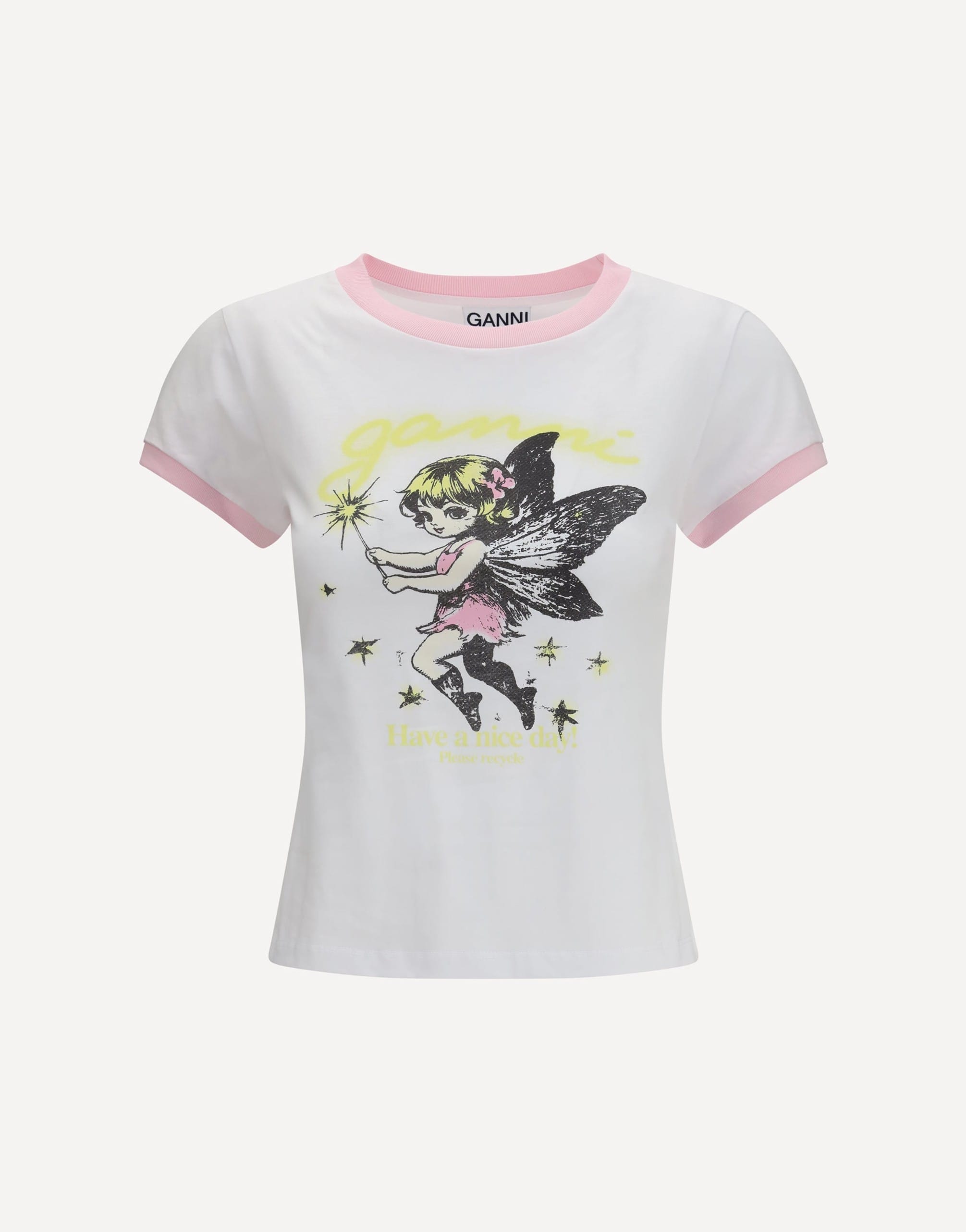 Ganni Fairy Graphic Cotton T-Shirt