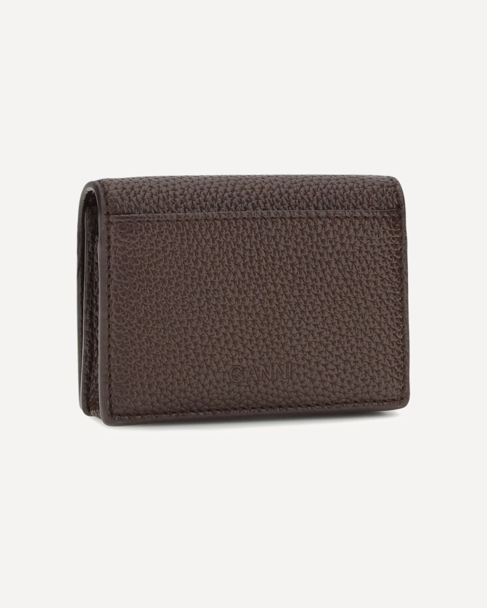 Ganni Flap Card Holder In Grained Leather - alternate view