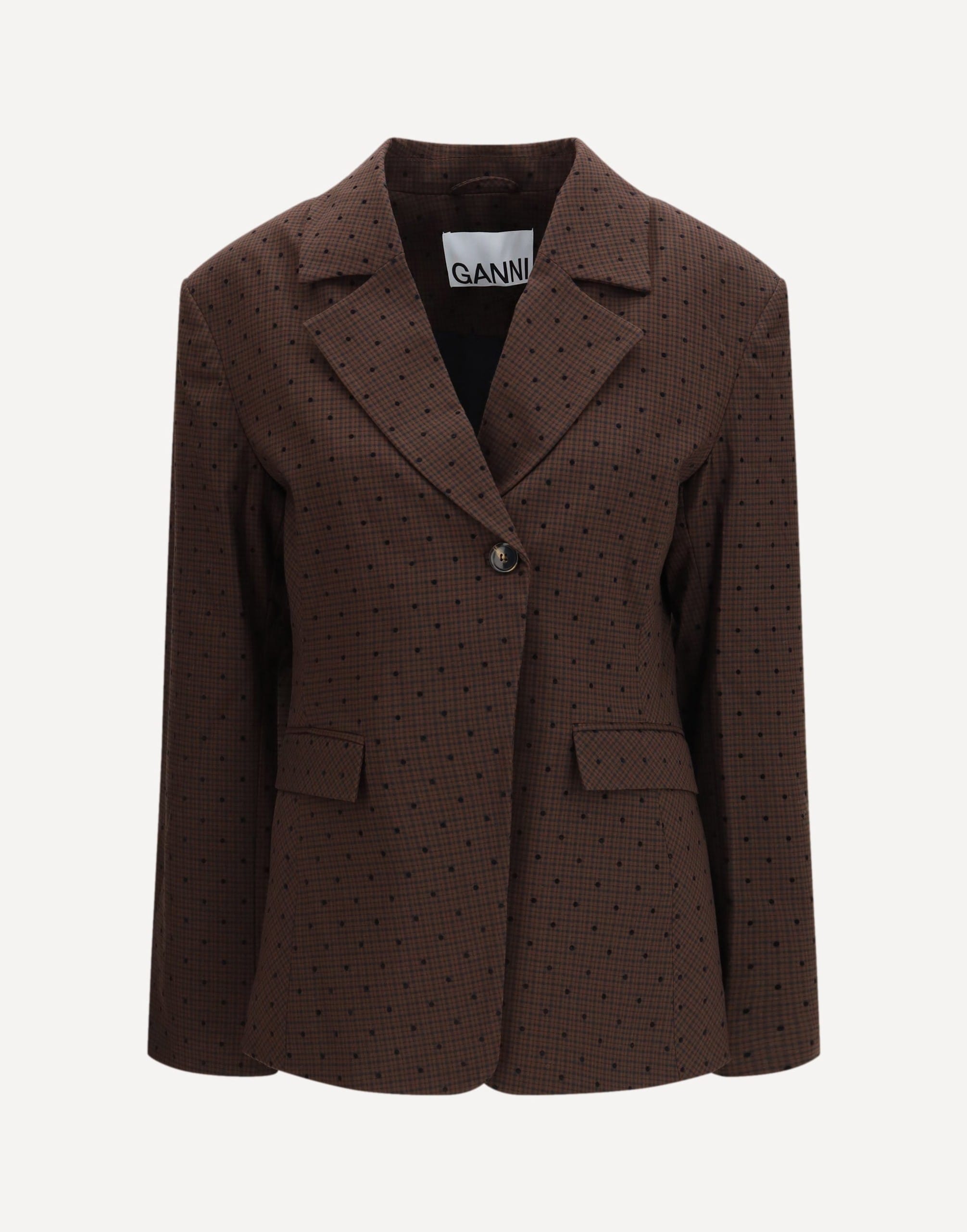 Ganni Flocked Check Blazer