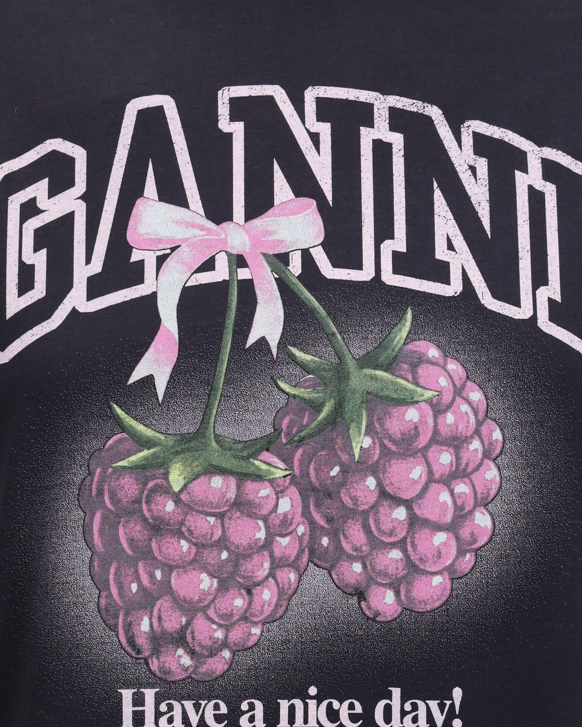 Ganni Graphic T-Shirt With Raspberry Print