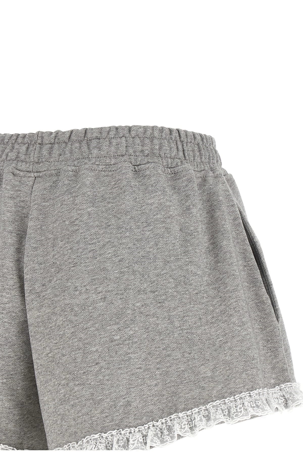 Ganni Ganni Isoli Lace Trim Shorts