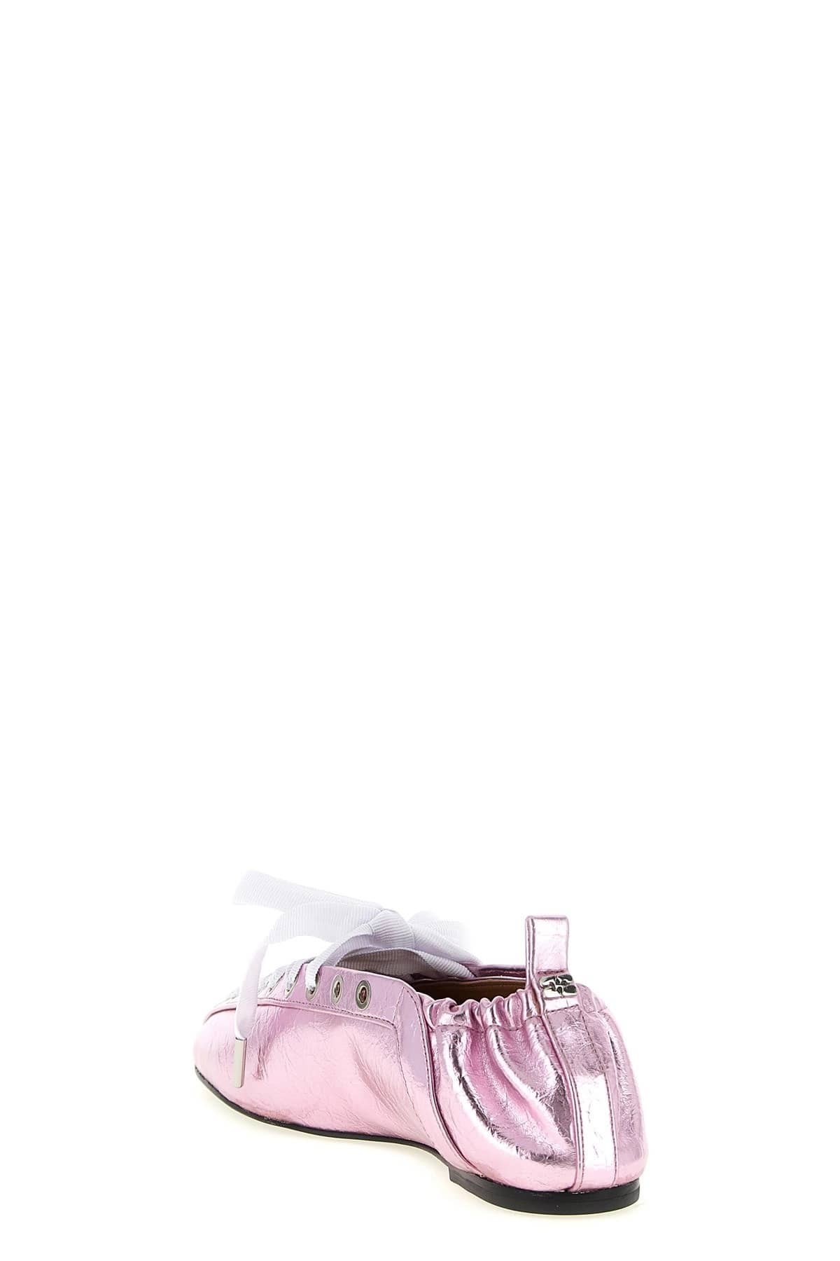 Ganni Ganni Lace-Up Ballet Flats