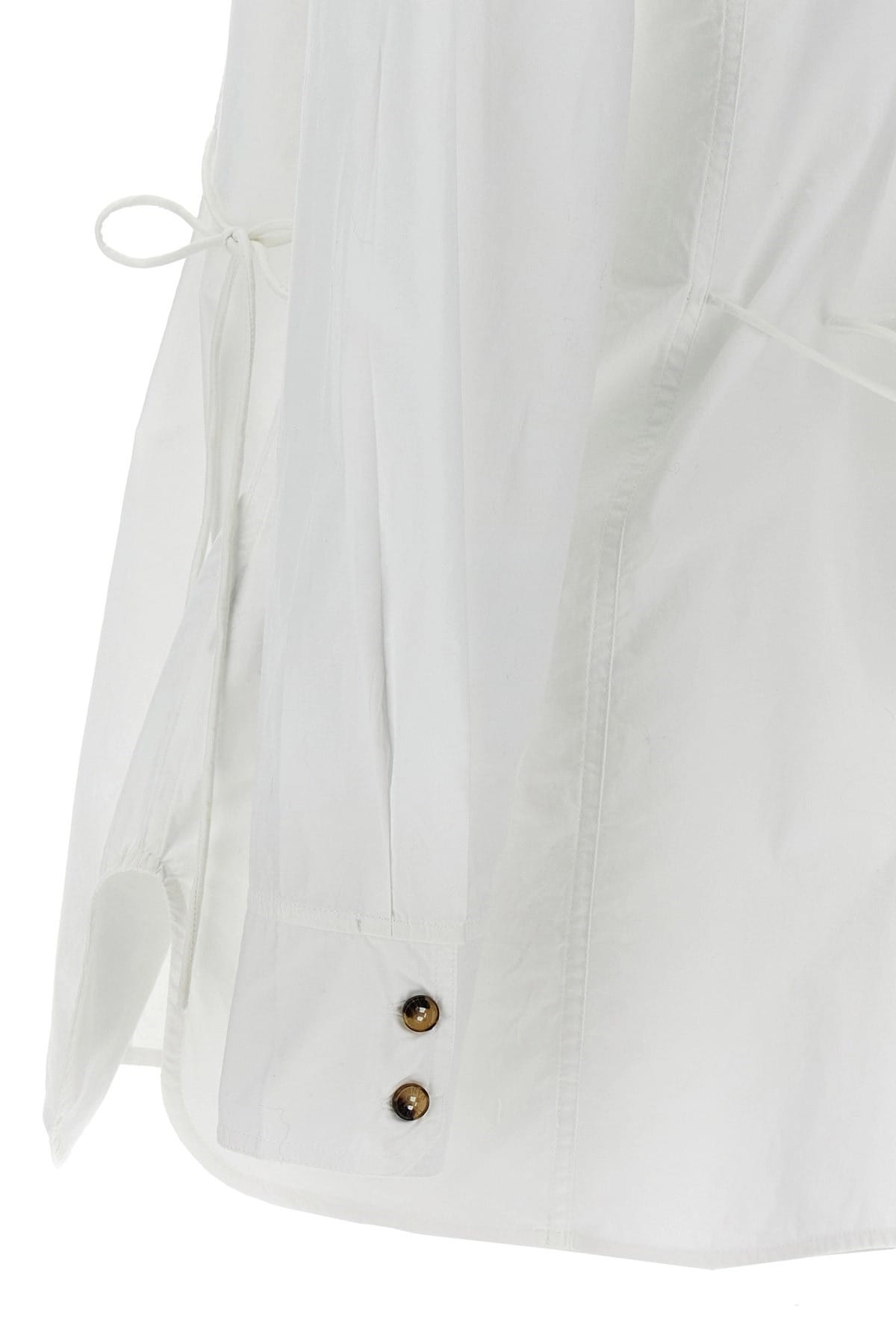 Ganni Ganni Lace-Up Cotton Poplin Shirt