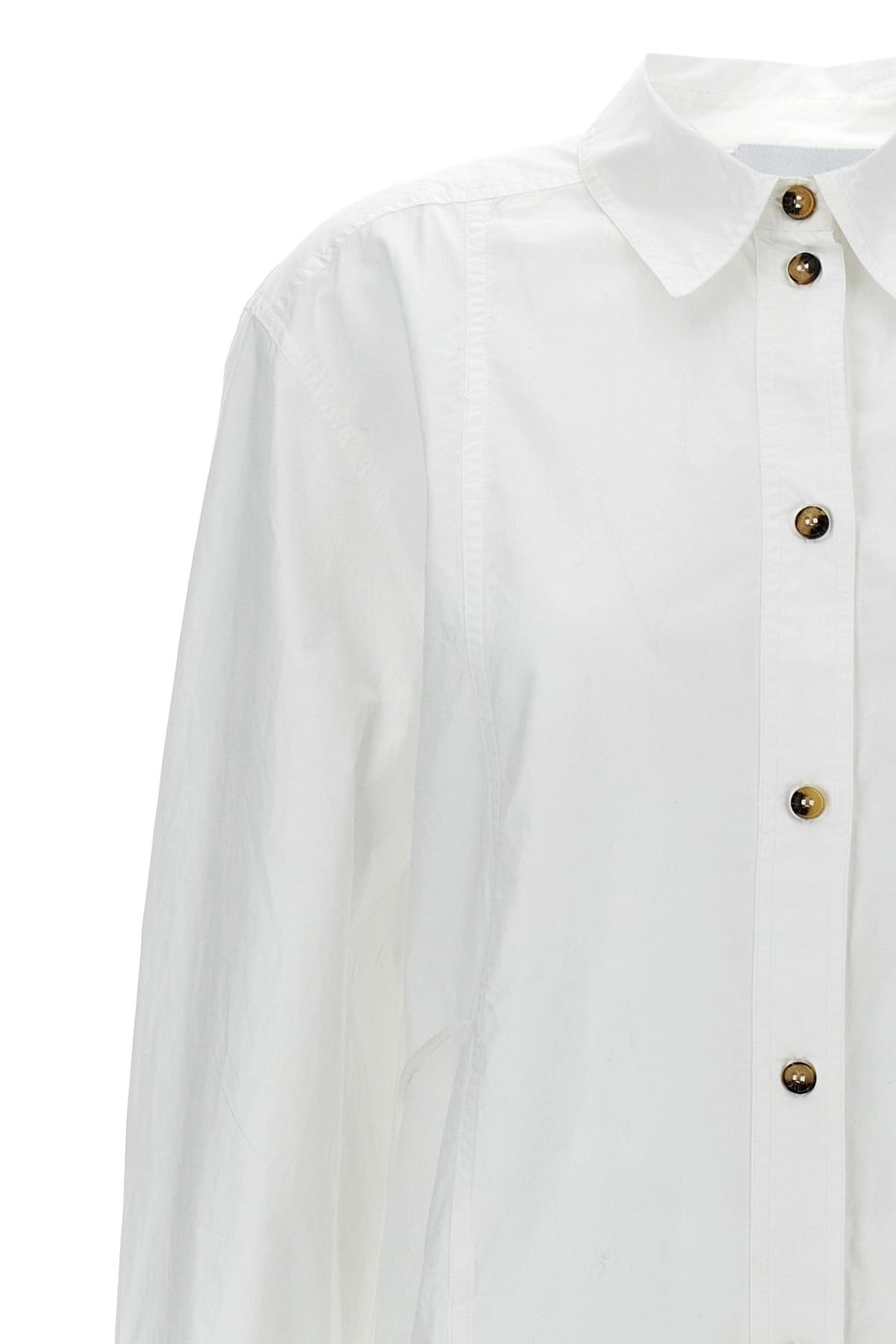 Ganni Ganni Lace-Up Cotton Poplin Shirt