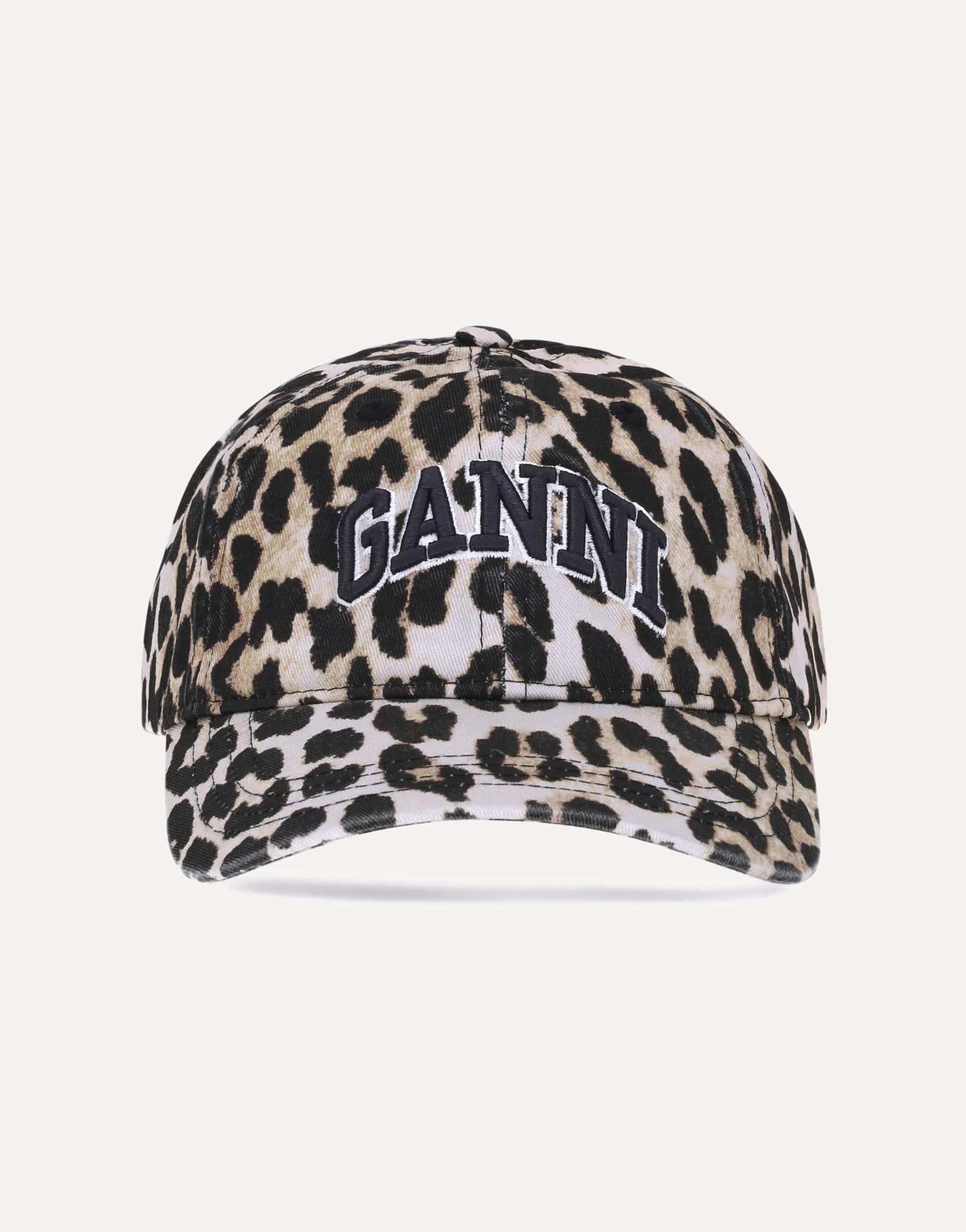 Ganni Ganni Leopard Baseball Hat