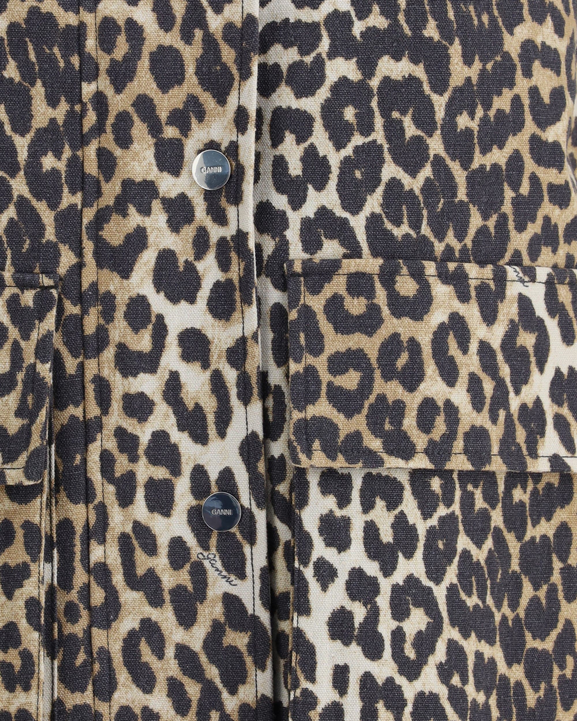 Ganni Leopard Corduroy Collar Jacket