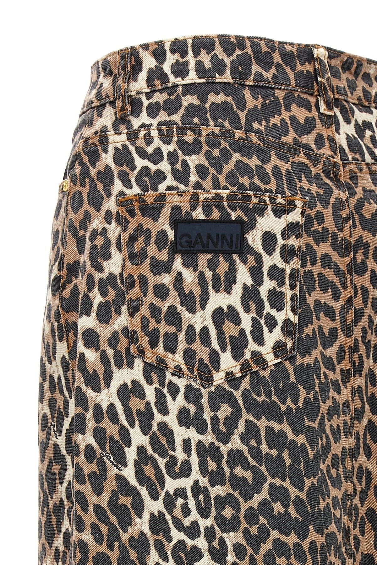 Ganni Ganni Leopard Print Long Skirt