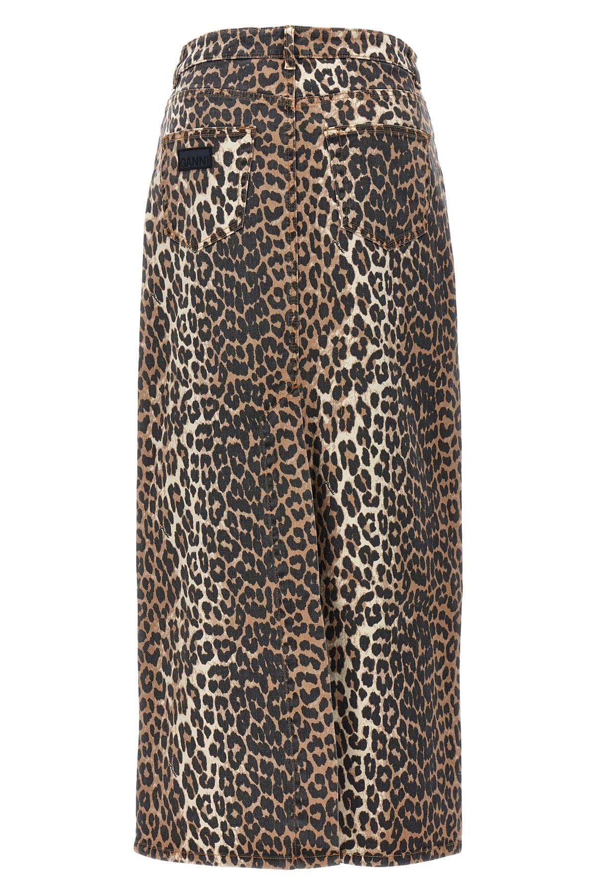 Ganni Ganni Leopard Print Long Skirt