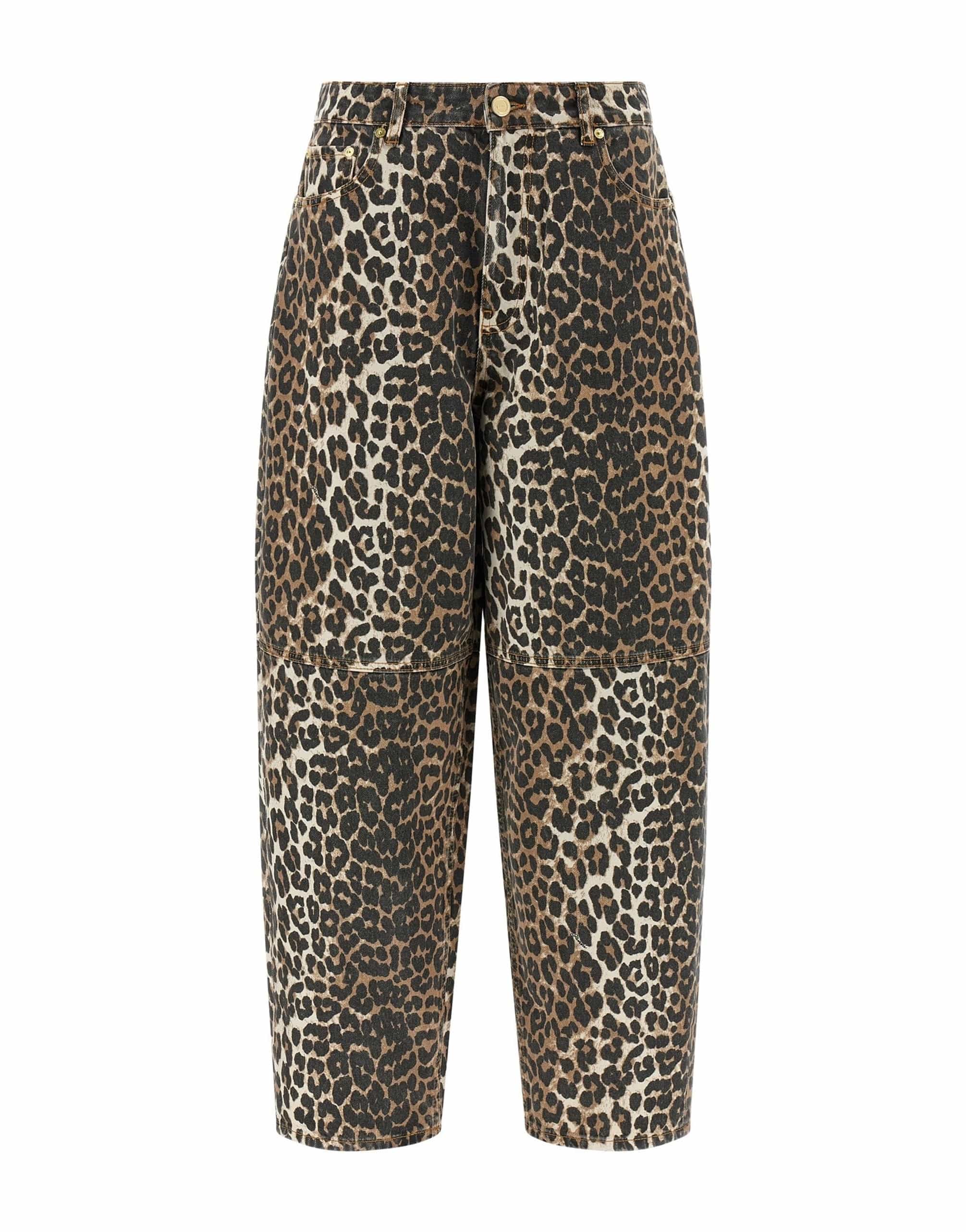 Ganni Ganni Leopard Printed Stary Jeans