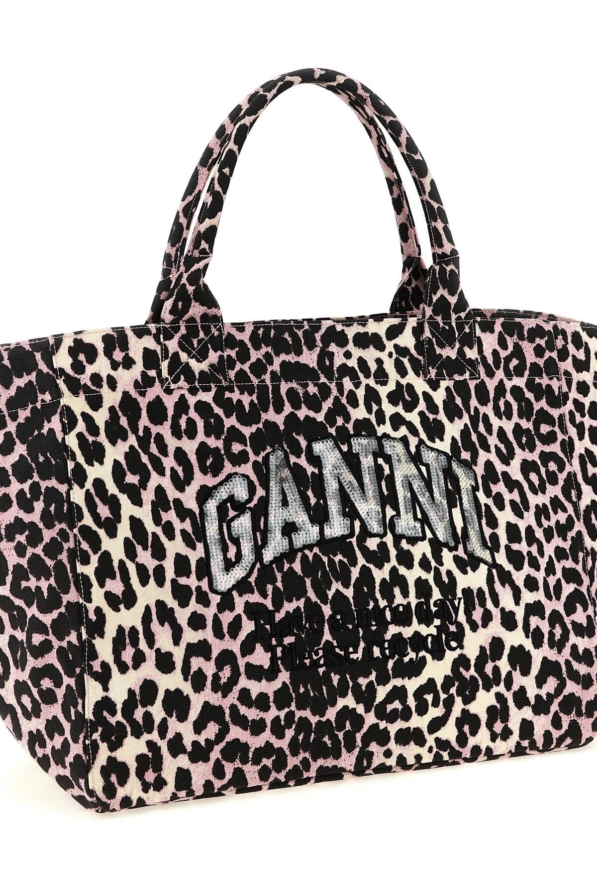 Ganni Ganni Leopard Sequin Xxl Tote