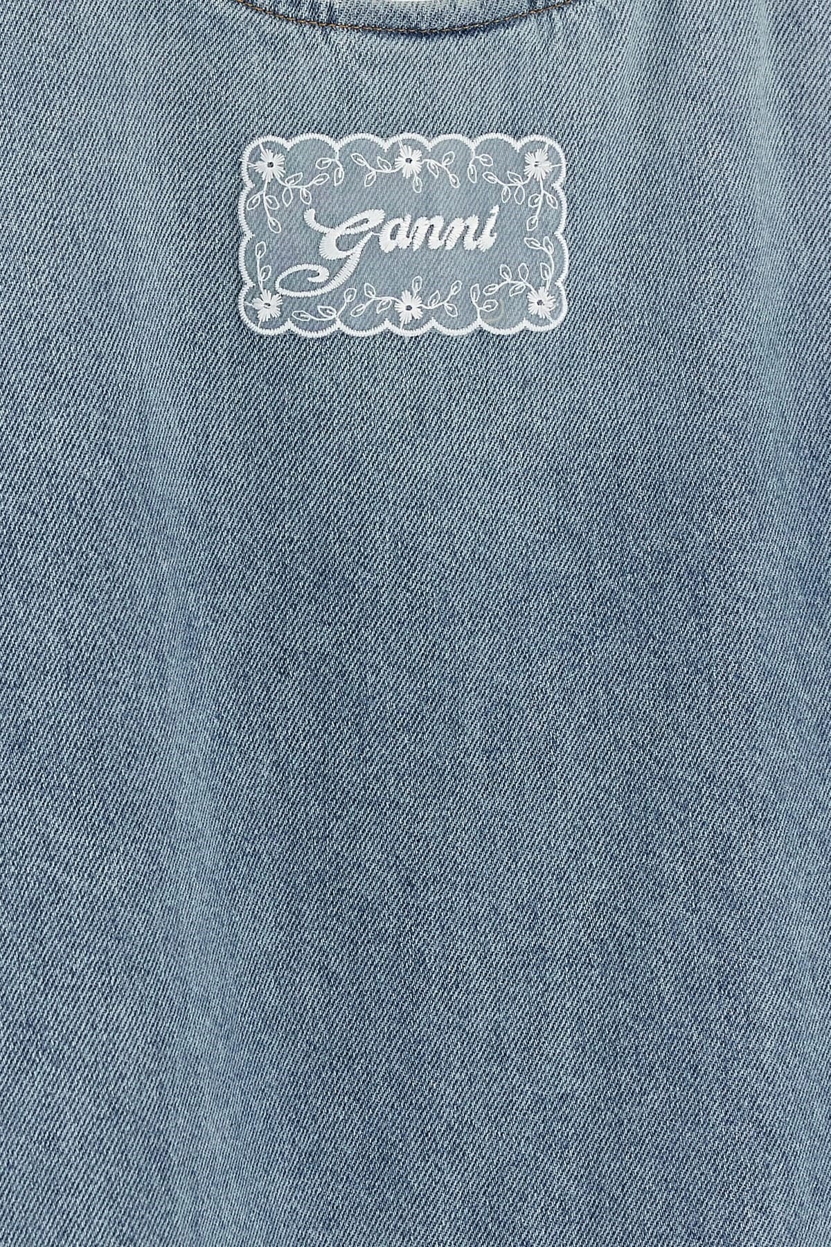 Ganni Ganni Light Blue Denim Mini Dress