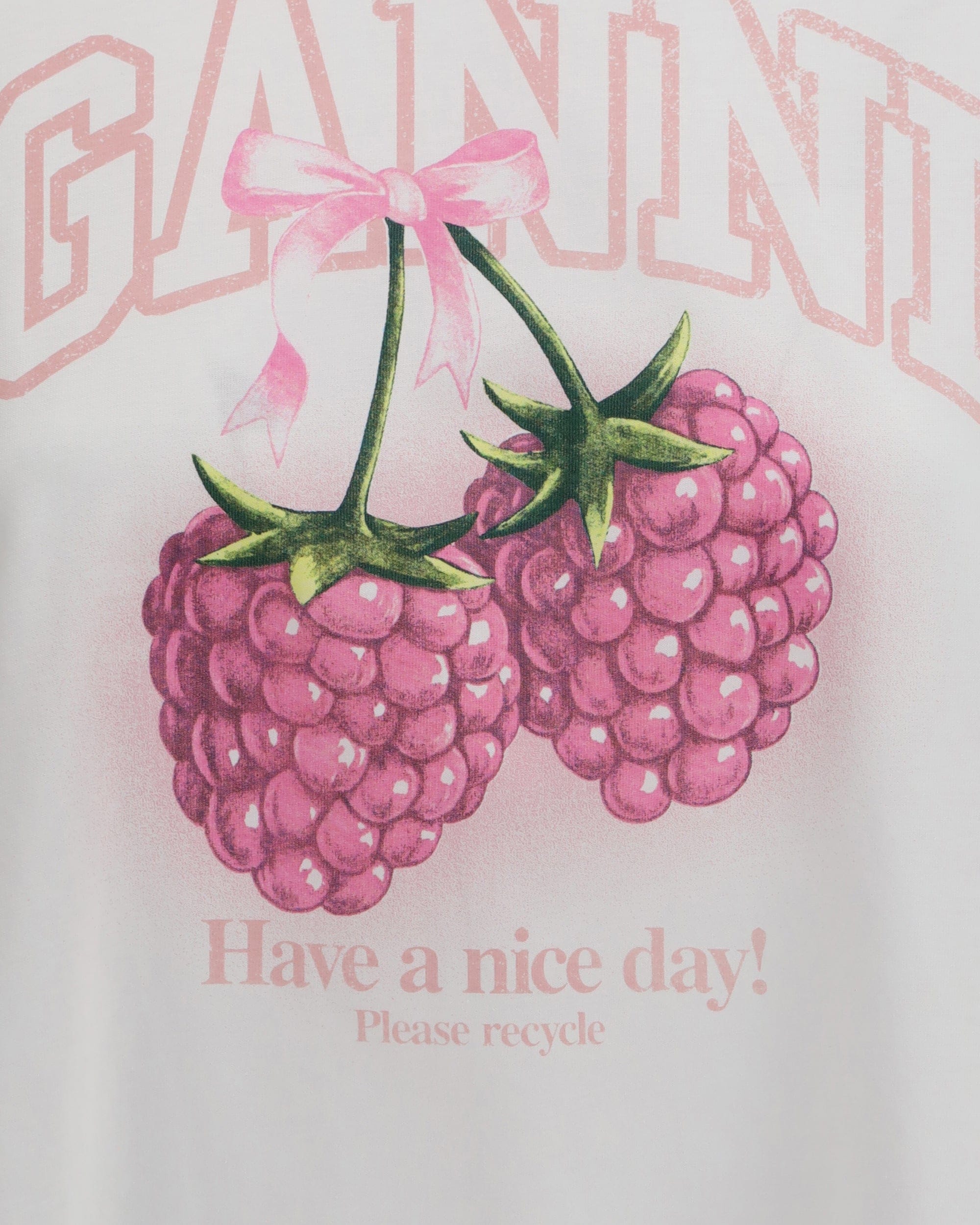 Ganni Long-Sleeve Raspberries T-Shirt