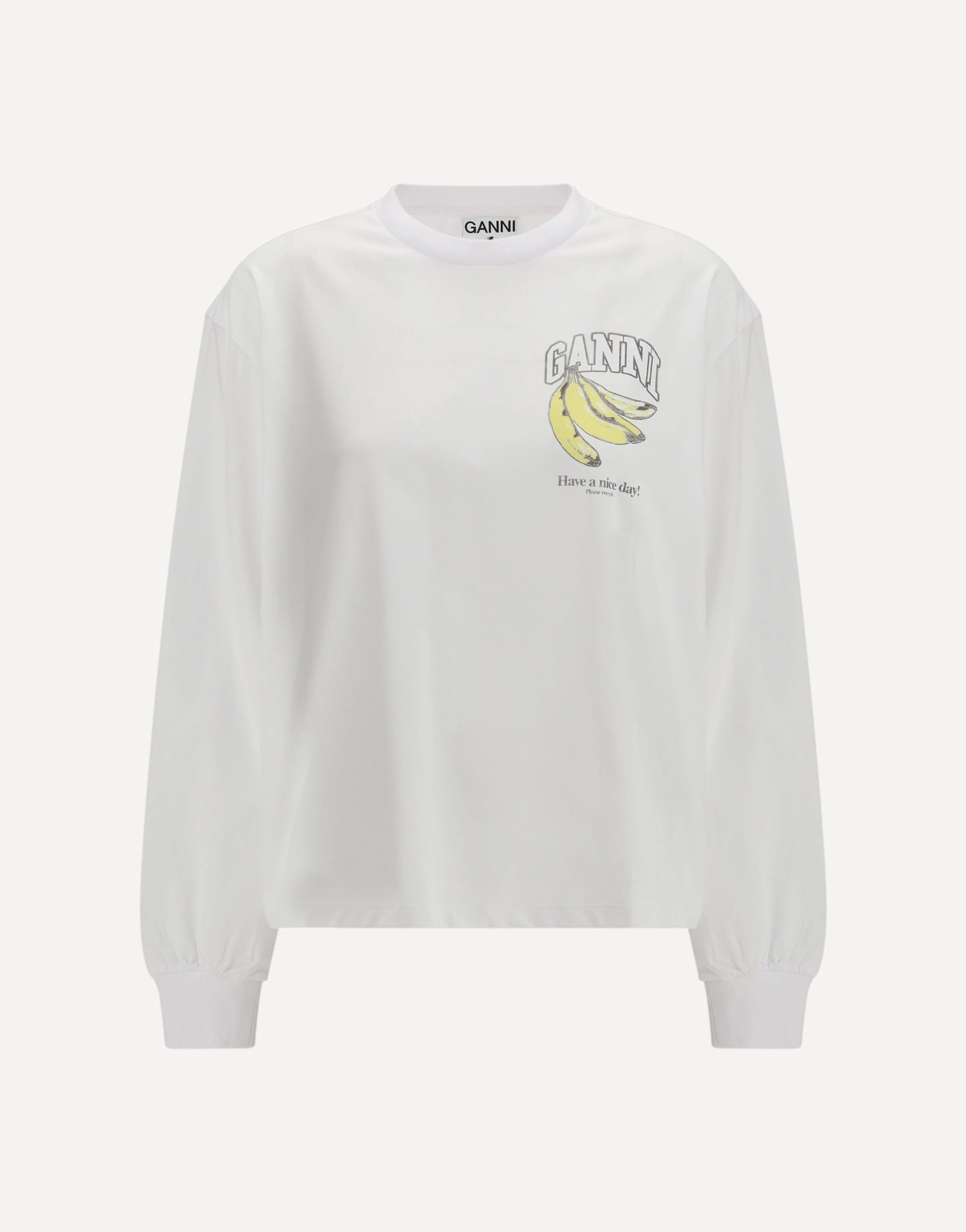 Ganni Long-Sleeve T-Shirt With Cherries Print