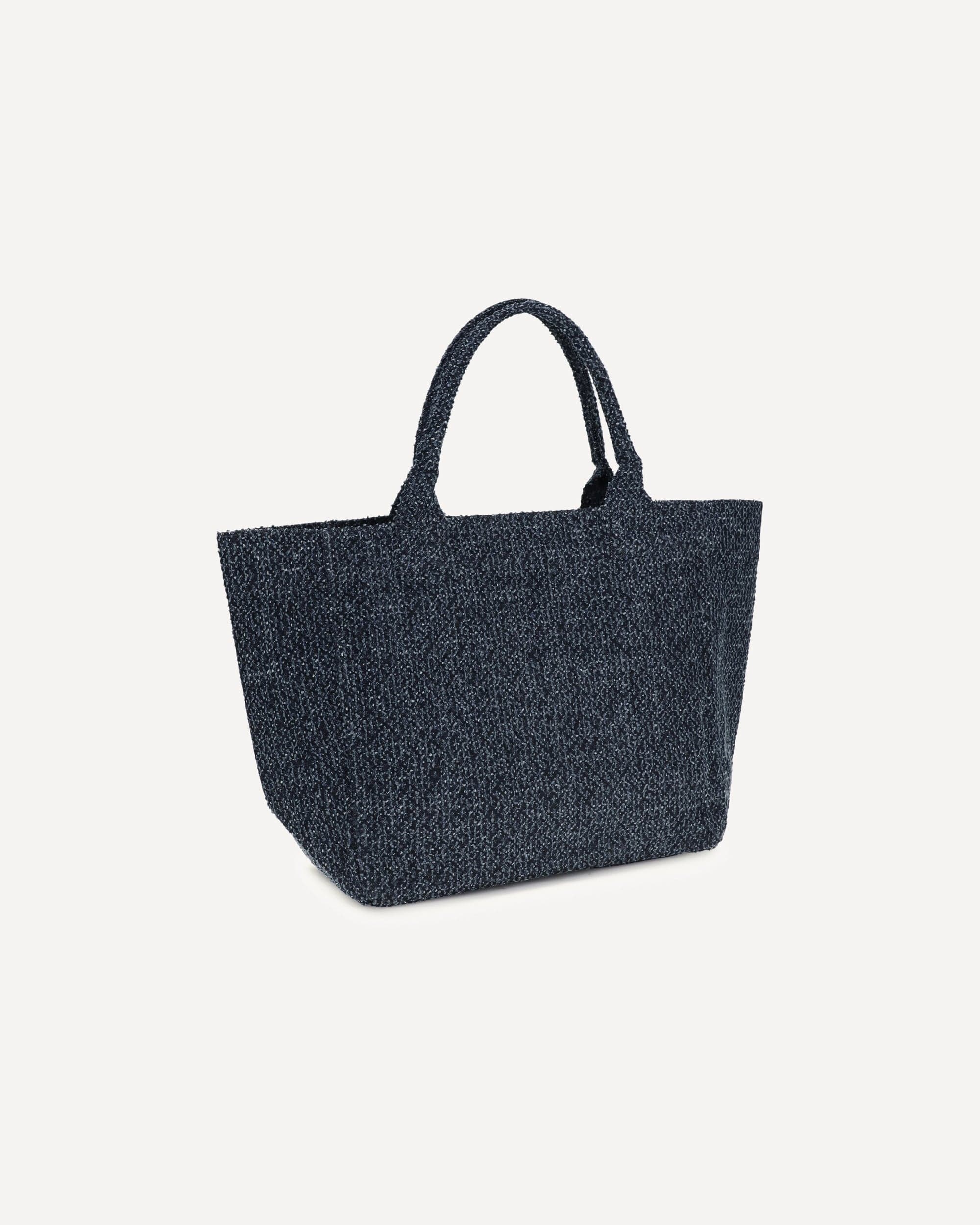 Ganni Medium Denim Tote Bag With Bear