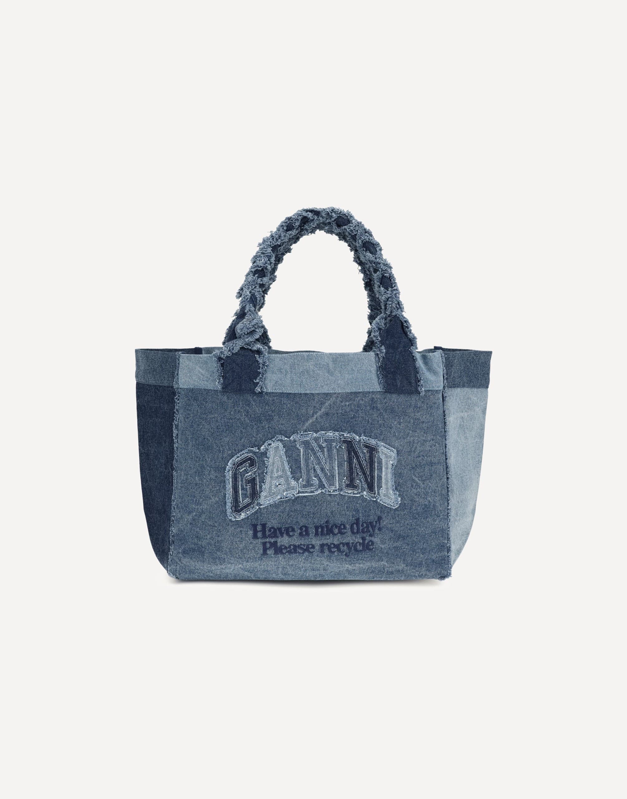 Ganni Medium Trapeze Denim Shopper