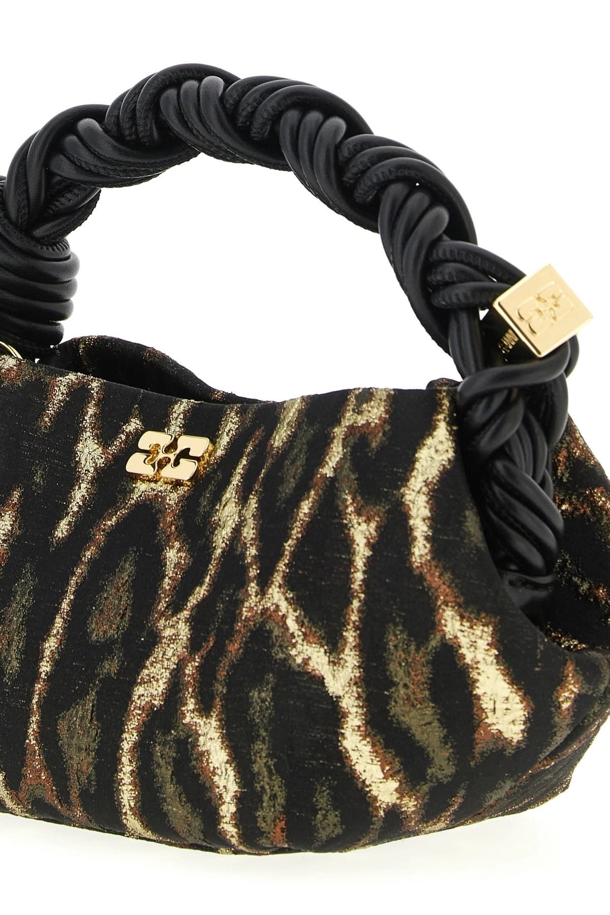 Ganni Ganni Metallic Cloque Bou Handbag