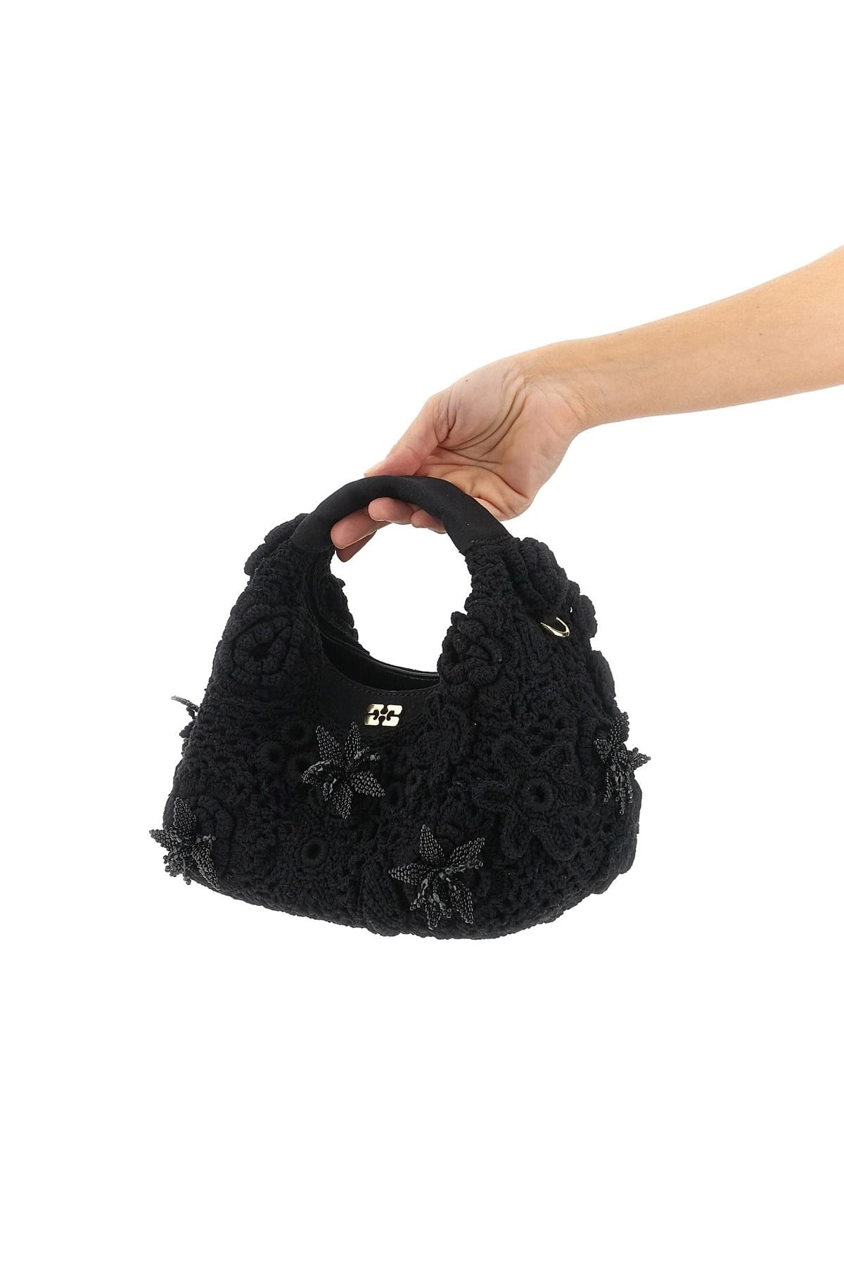Ganni Ganni Mini Hobo Crochet Handbag