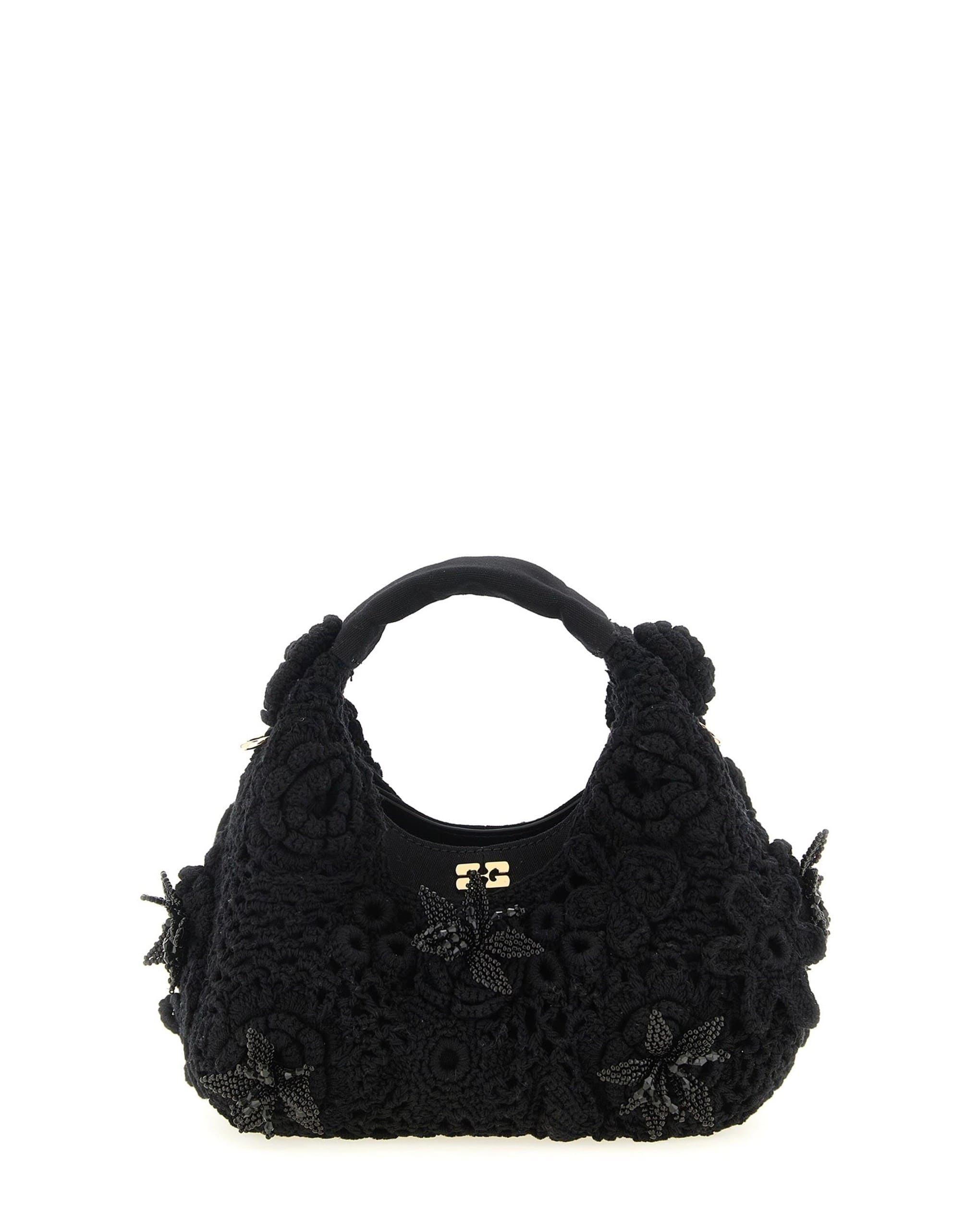 Ganni Ganni Mini Hobo Crochet Handbag