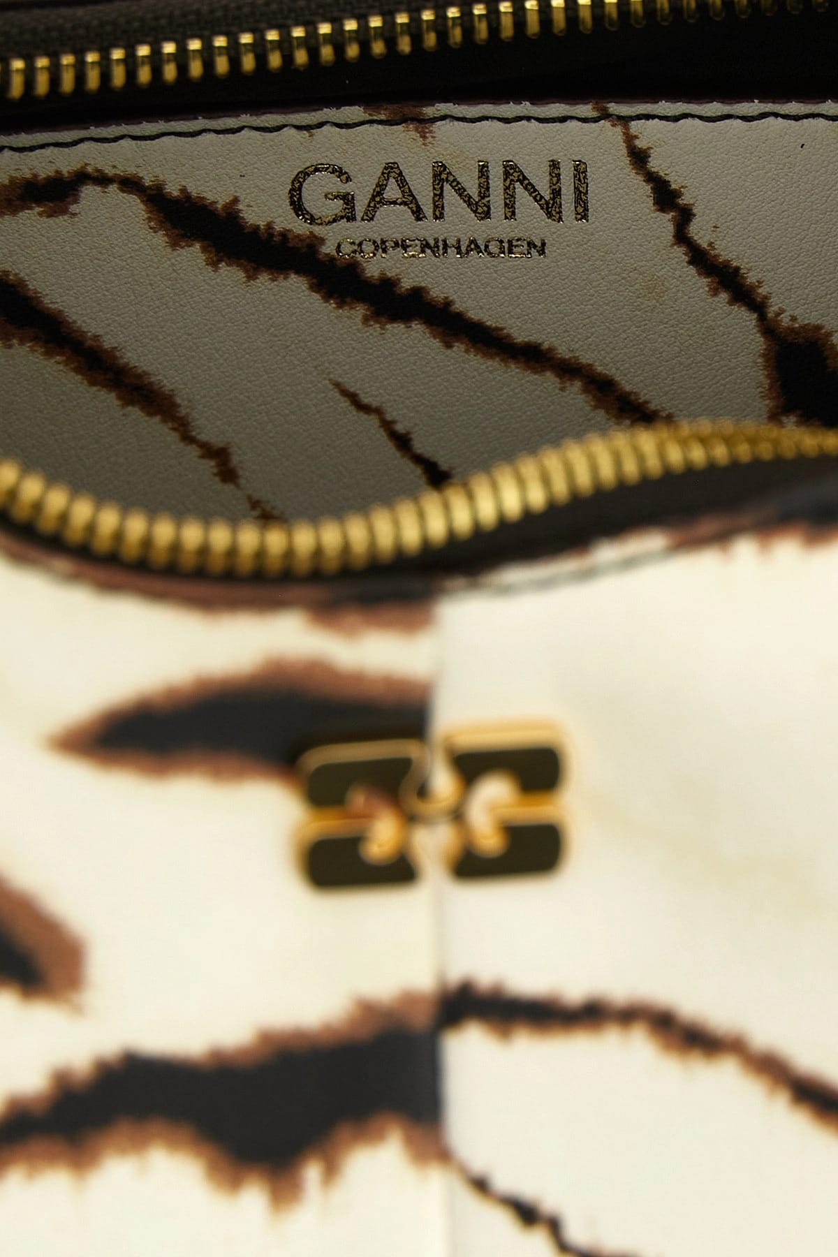 Ganni Ganni Mini Hobo Zebra Handbag