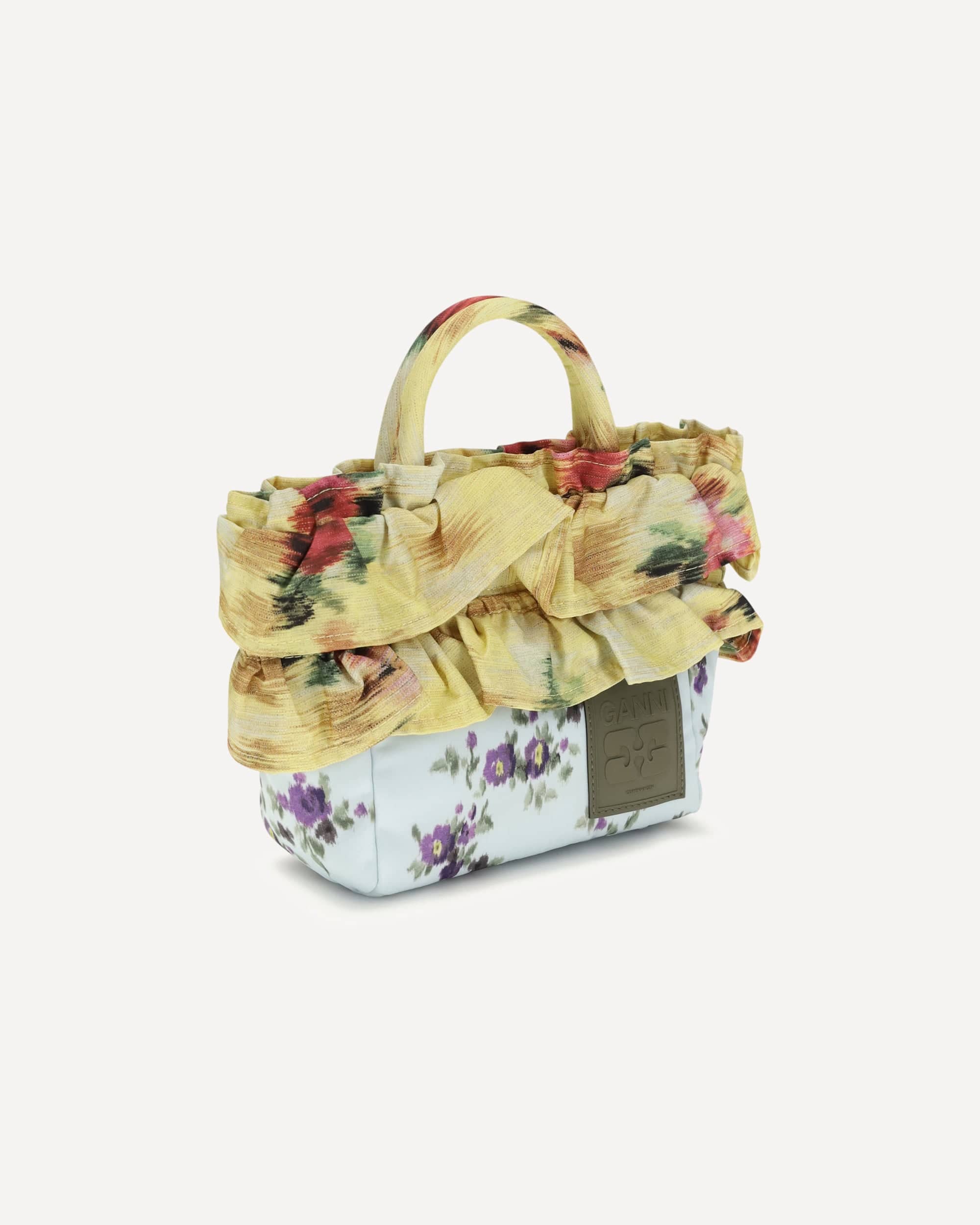 Mini handtas met ruches en bloemenprint - alternate view