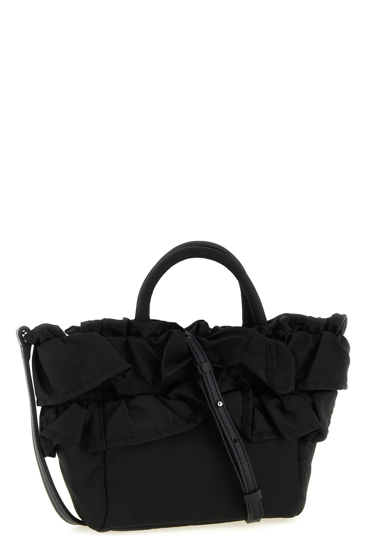Ganni Ganni Mini Shopper Ruffle Handbag