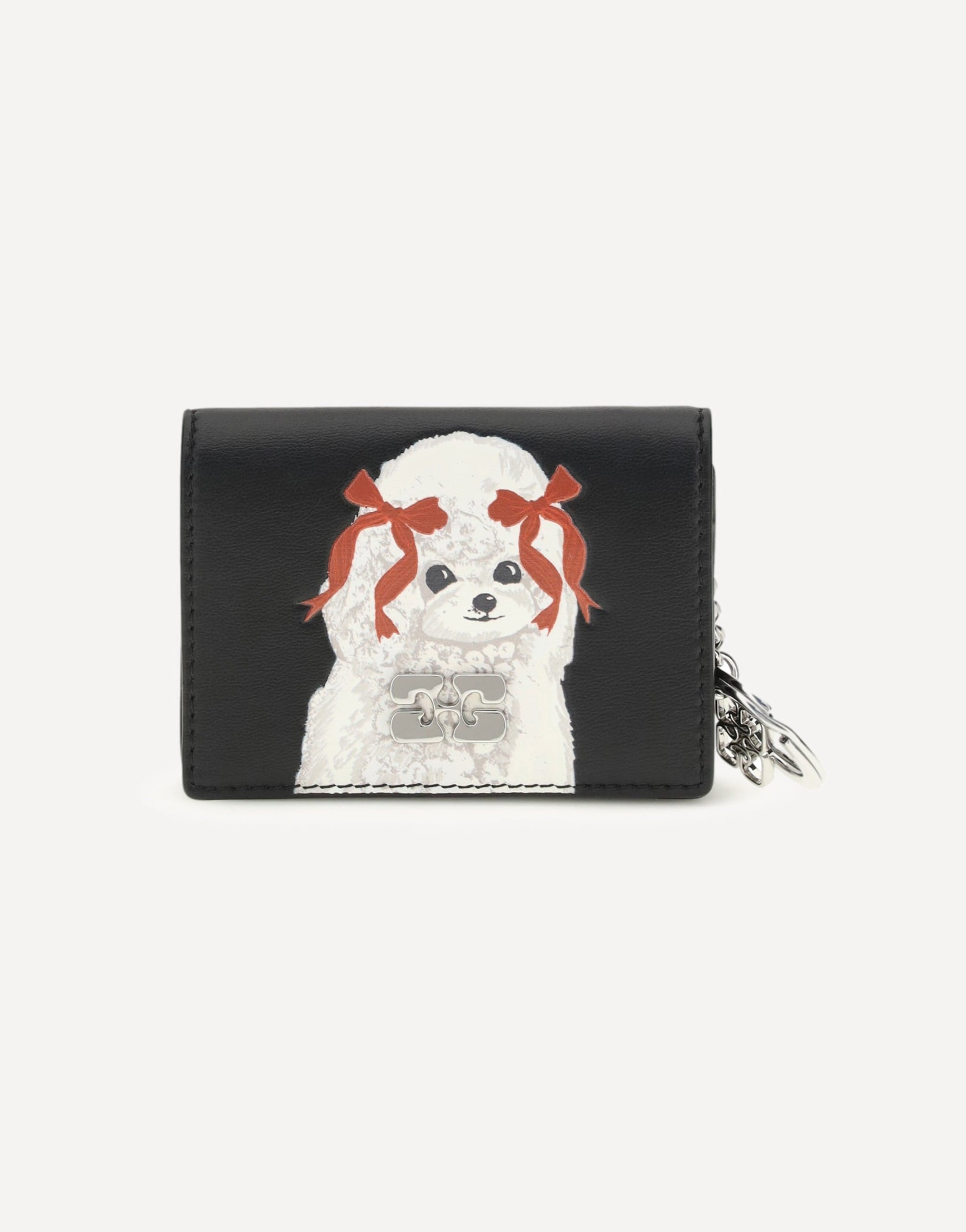 Ganni Poodle Print Card Holder Key Ring