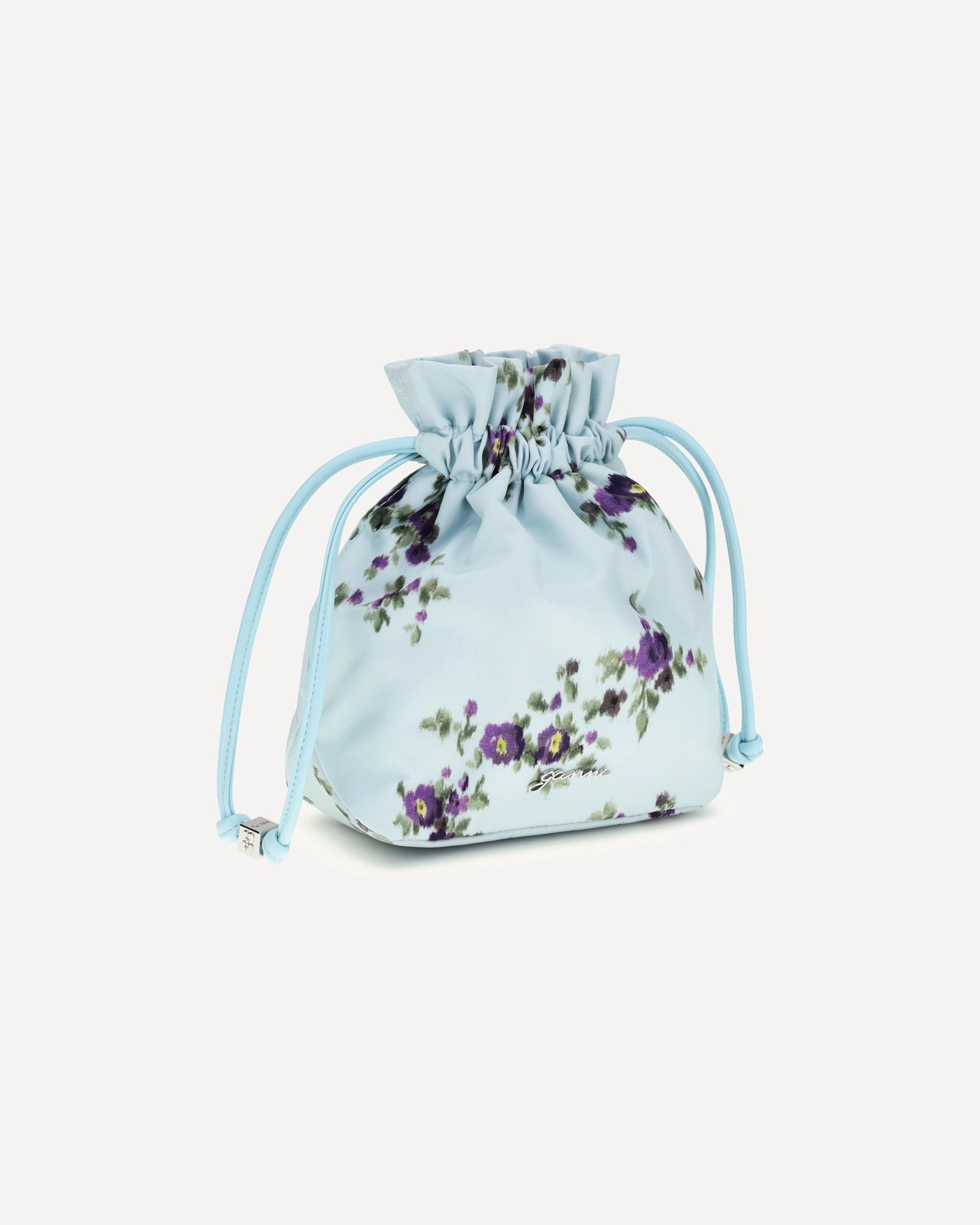 Ganni Printed Nylon Pouch With Drawstring