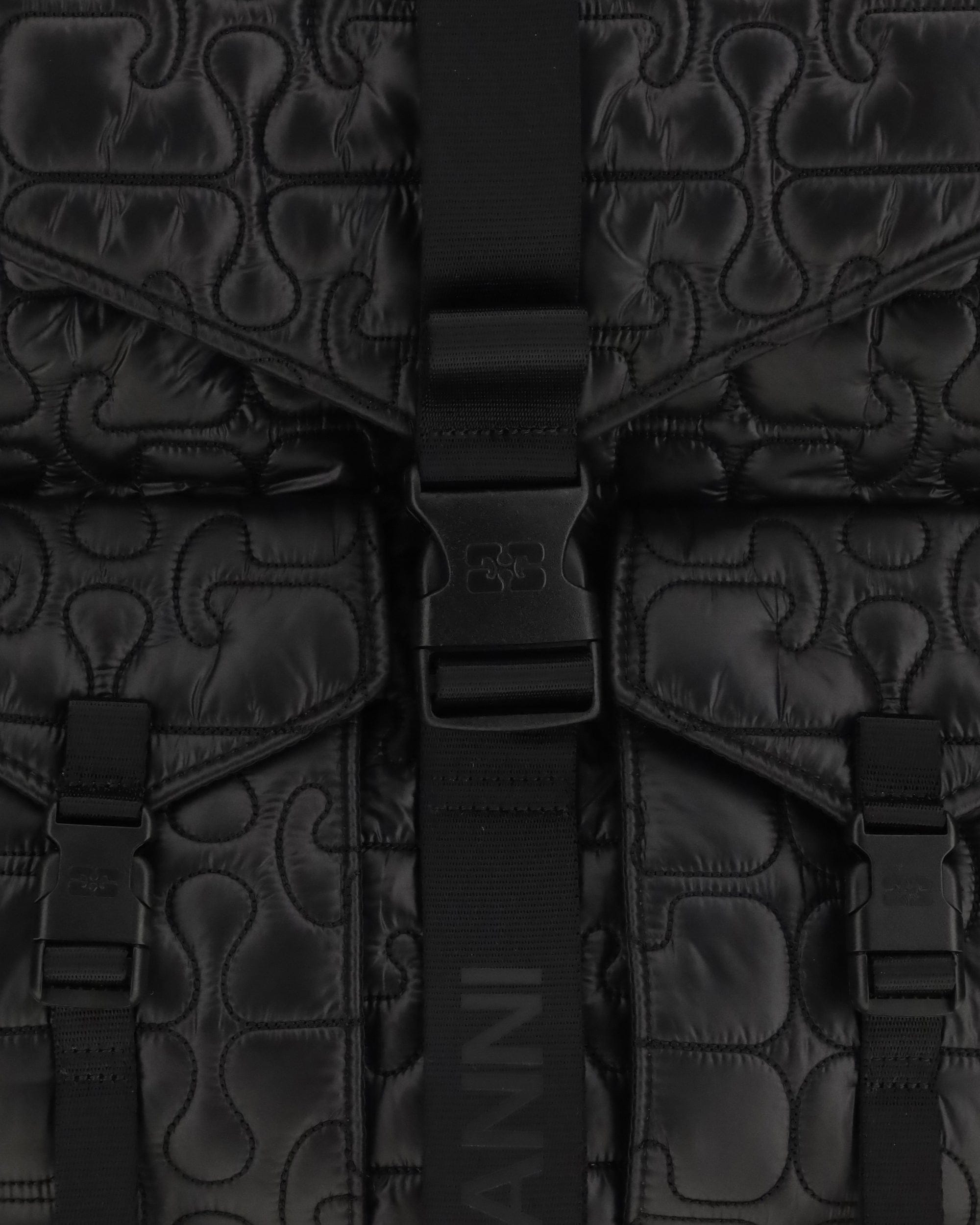 Ganni Quilted Backpack With Drawstring Closure