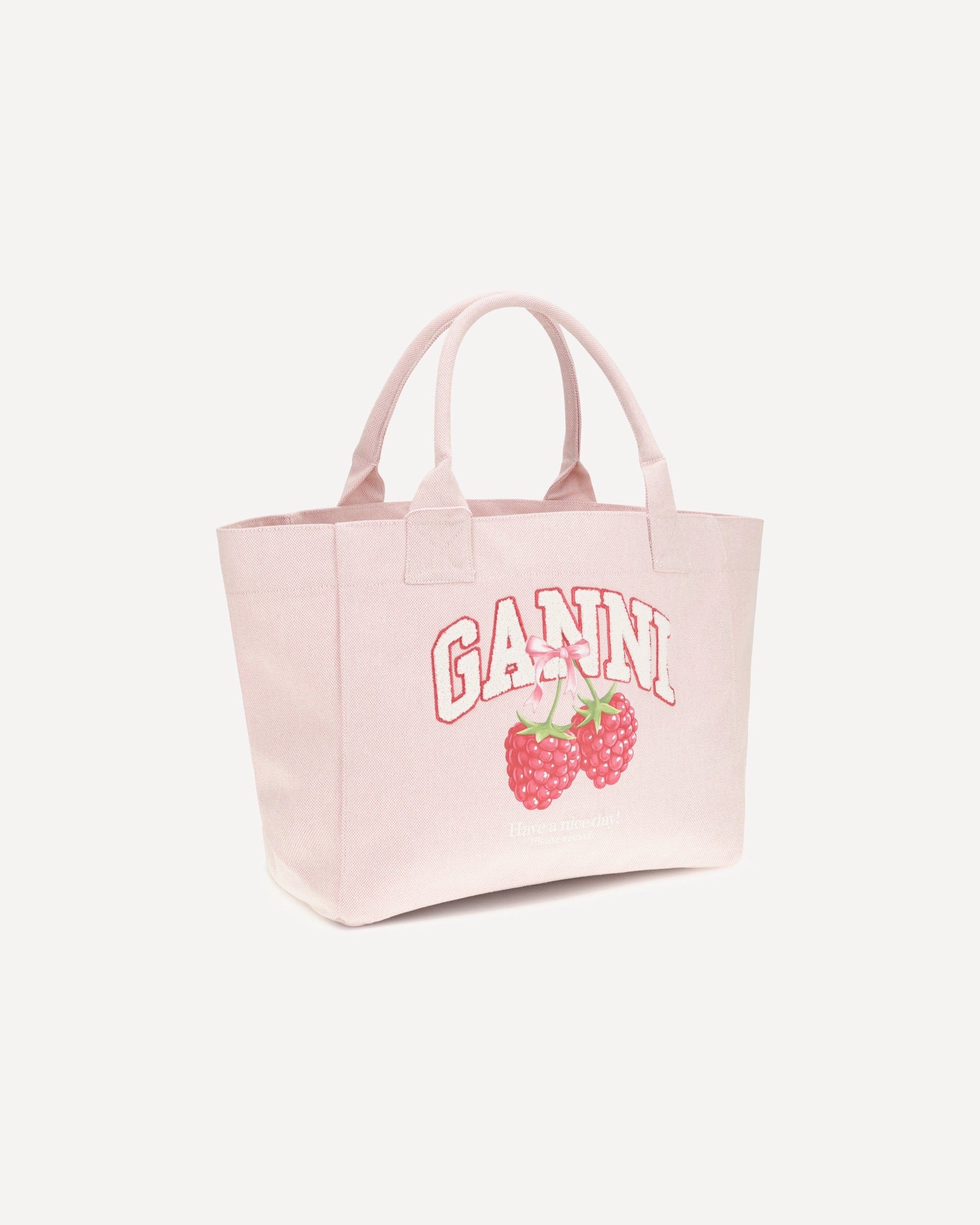 Ganni Raspberry Logo Shopper