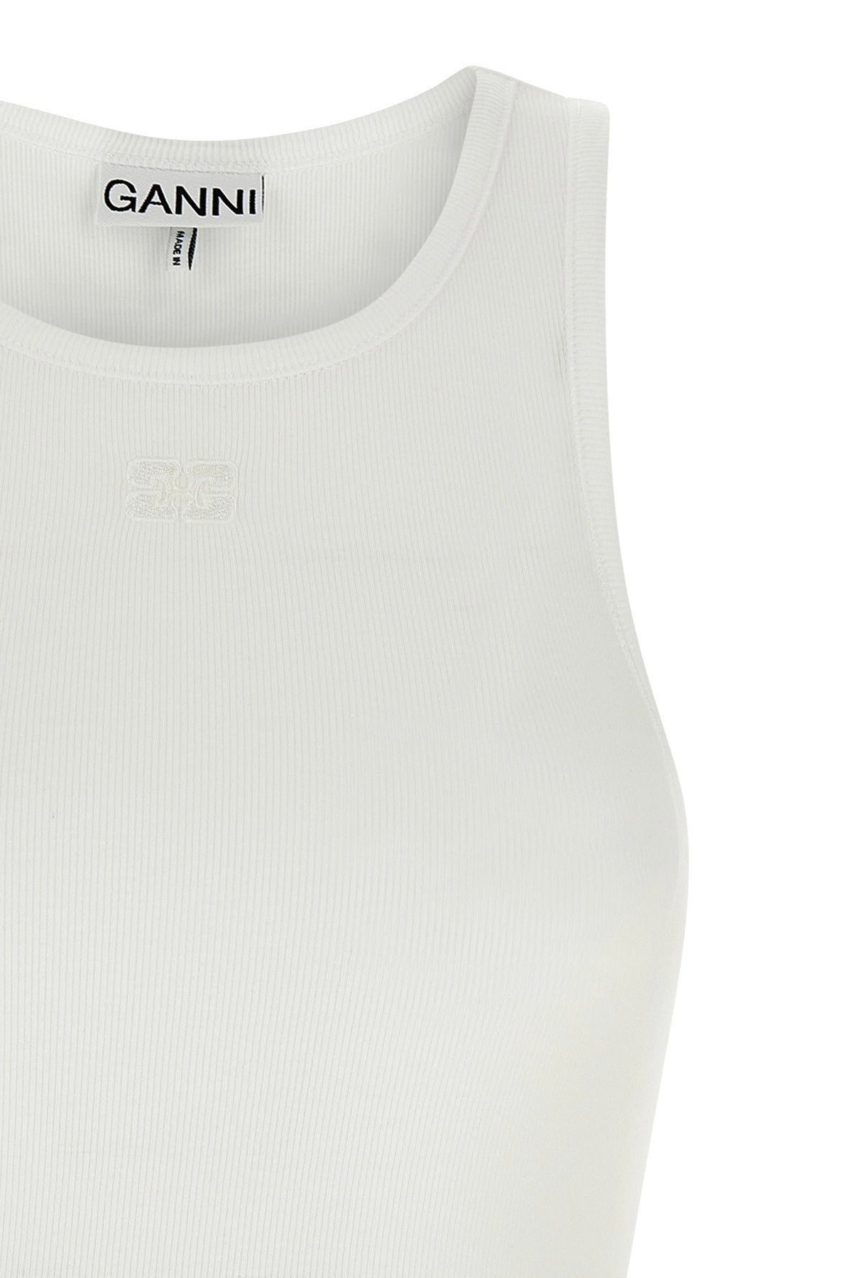 Ganni Ribbed Crew Neck Top