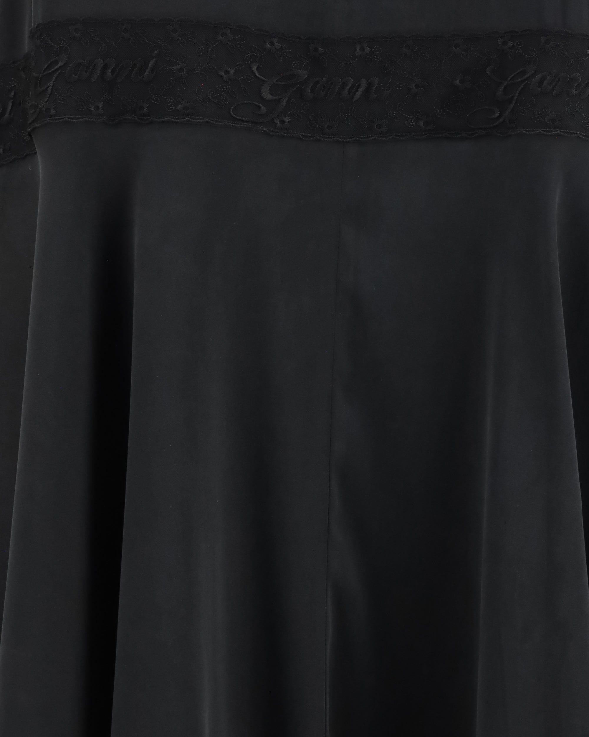 Ganni Ganni Silk Maxi Dress With Lace Details