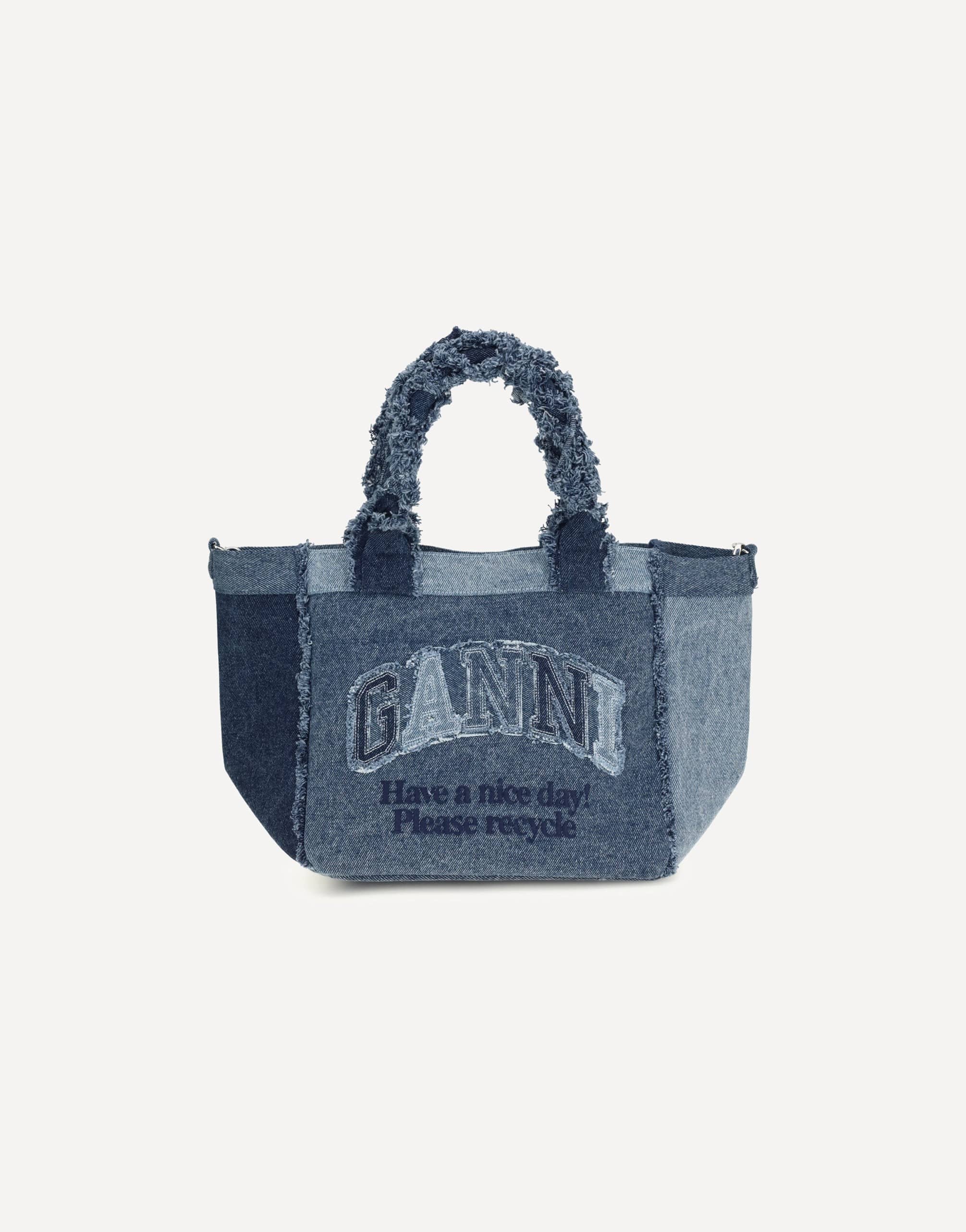 Ganni Small Trapeze Denim Shopper