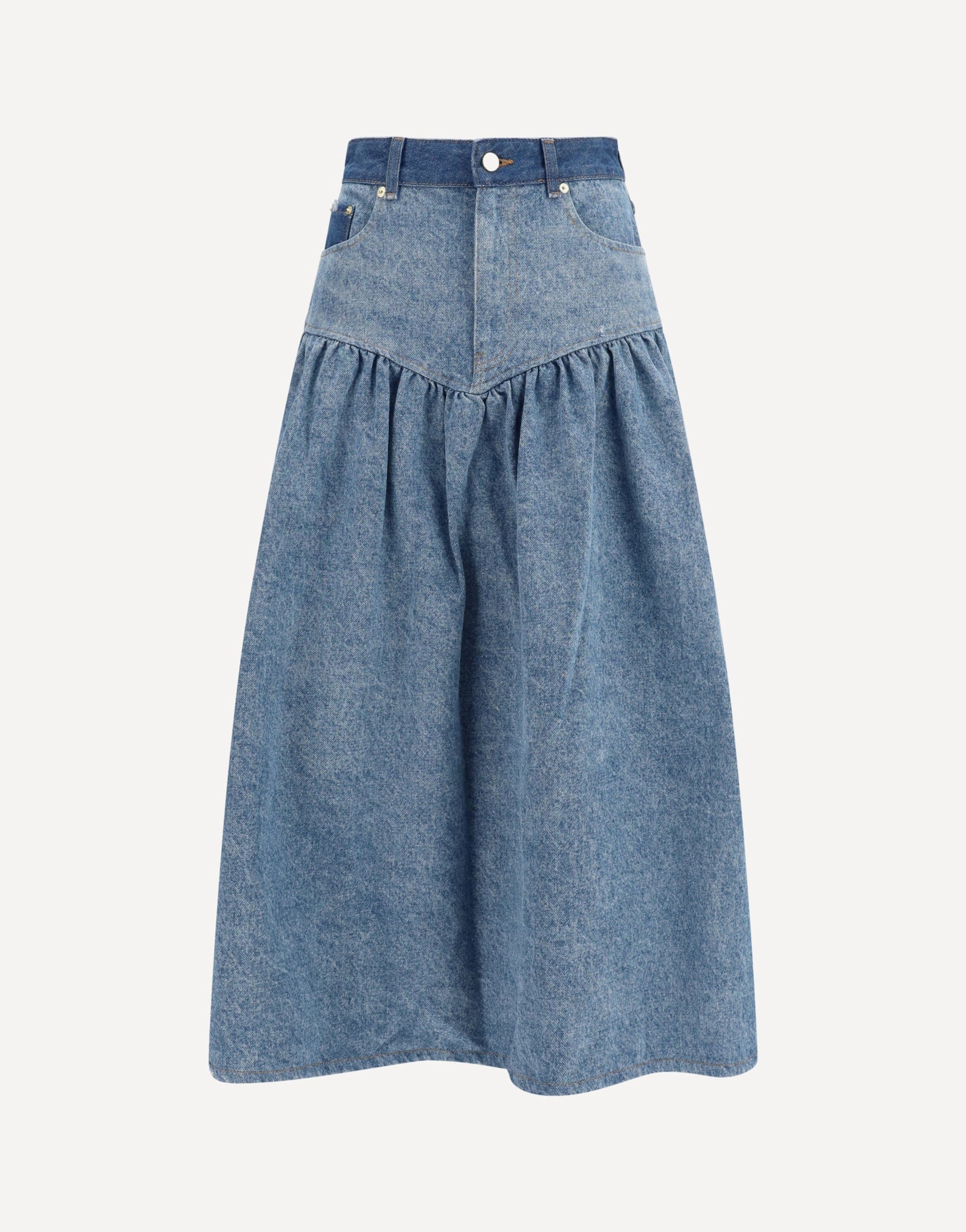 Ganni Ganni Stretch Denim Maxi Skirt