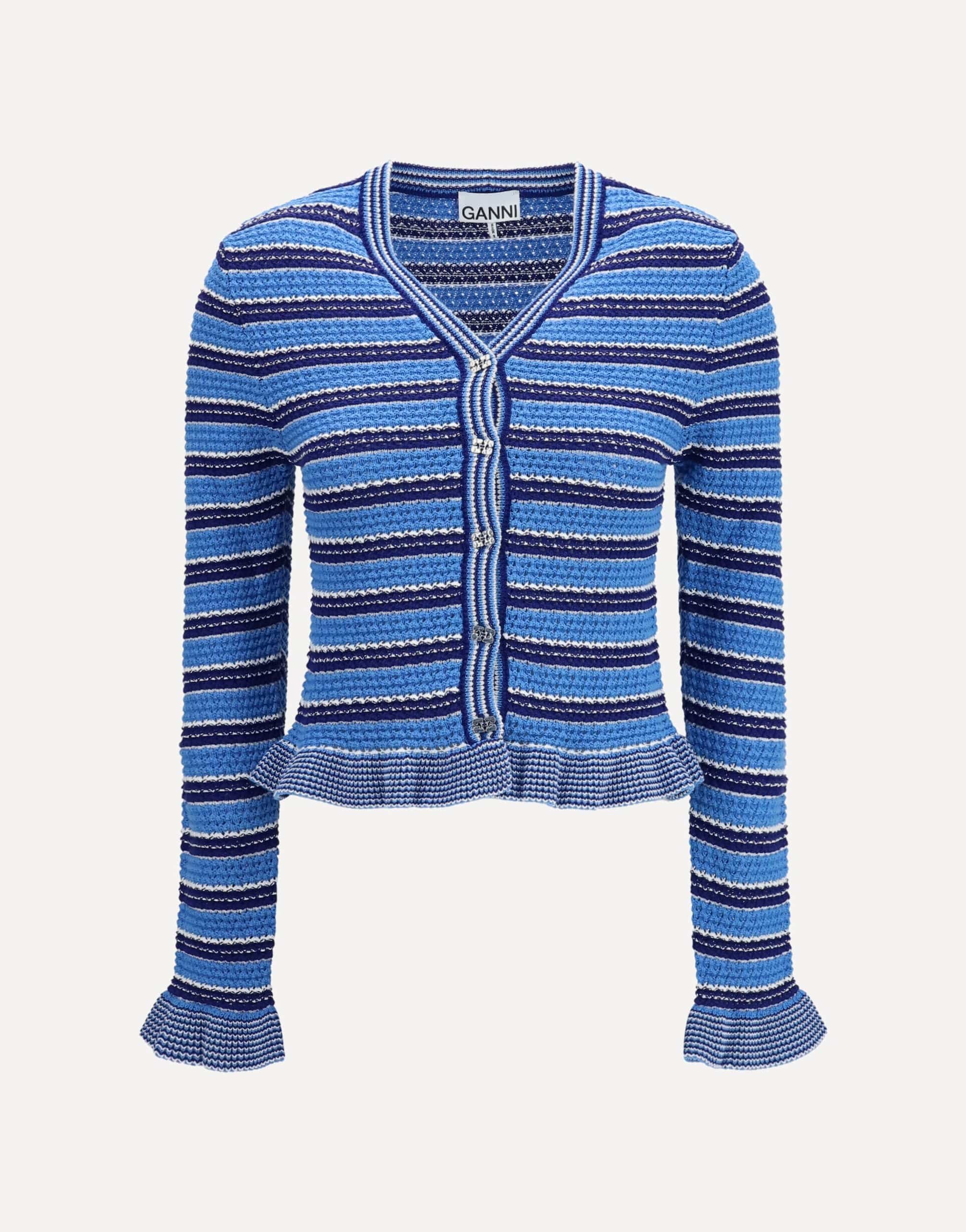 Ganni Ganni Striped Cotton Cardigan