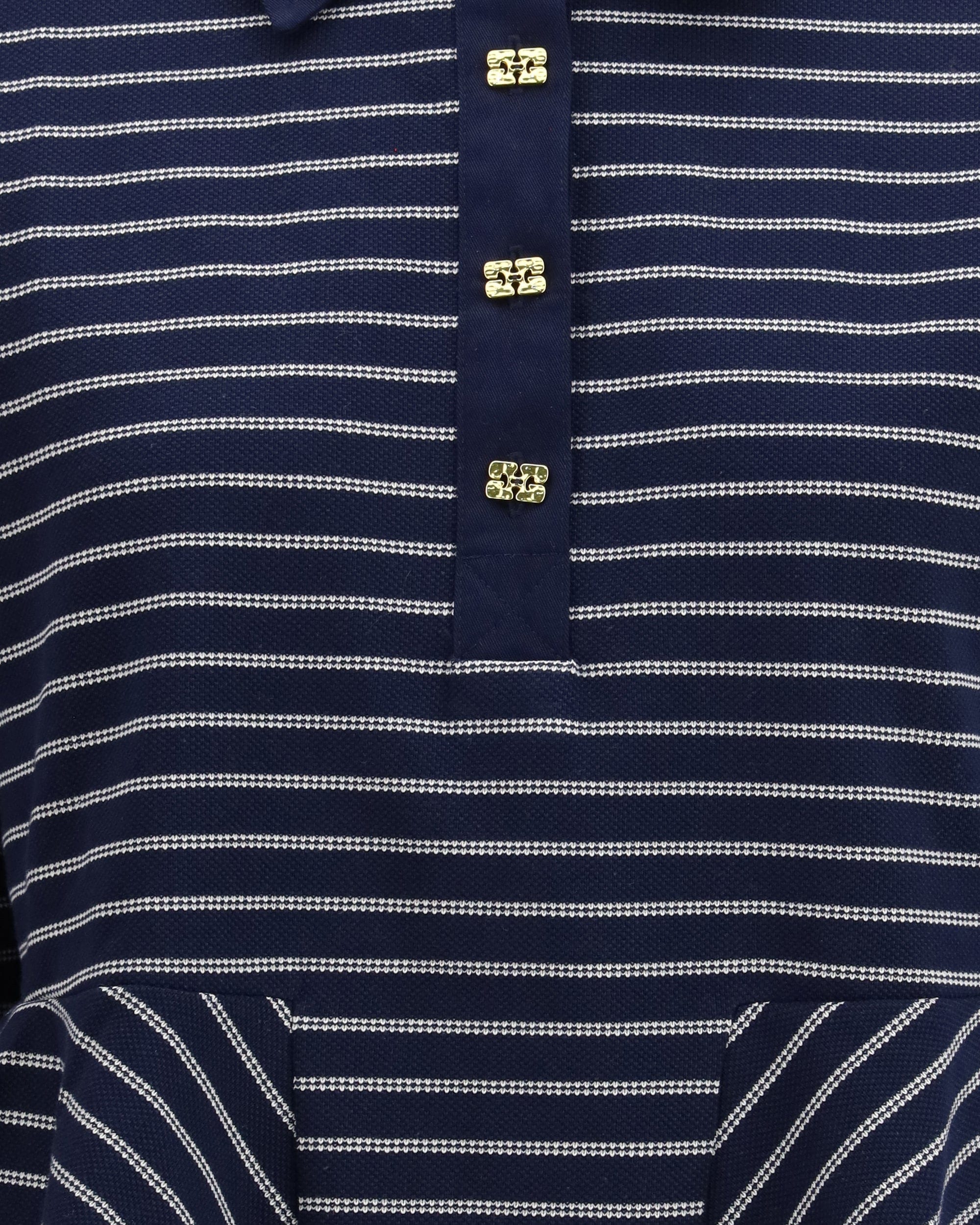 Ganni Striped Peplum Polo Shirt