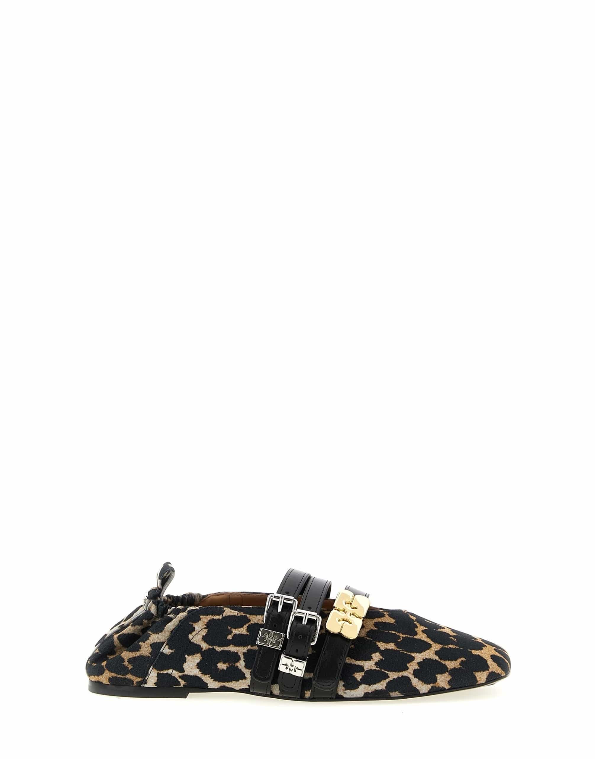 Ganni Ganni Sue Triple Animal Print Ballet Flats