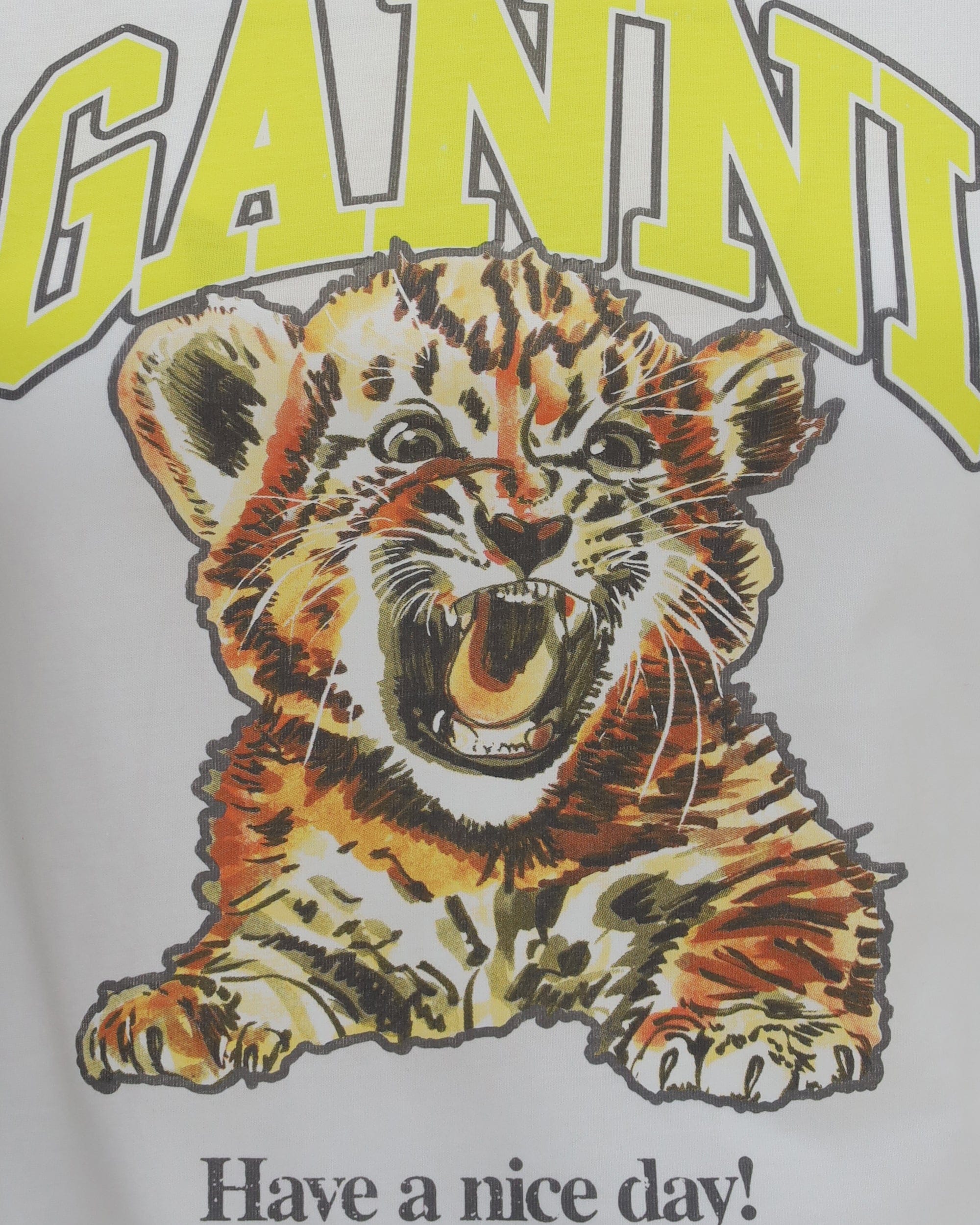 Ganni Ganni Tiger Cotton T-Shirt
