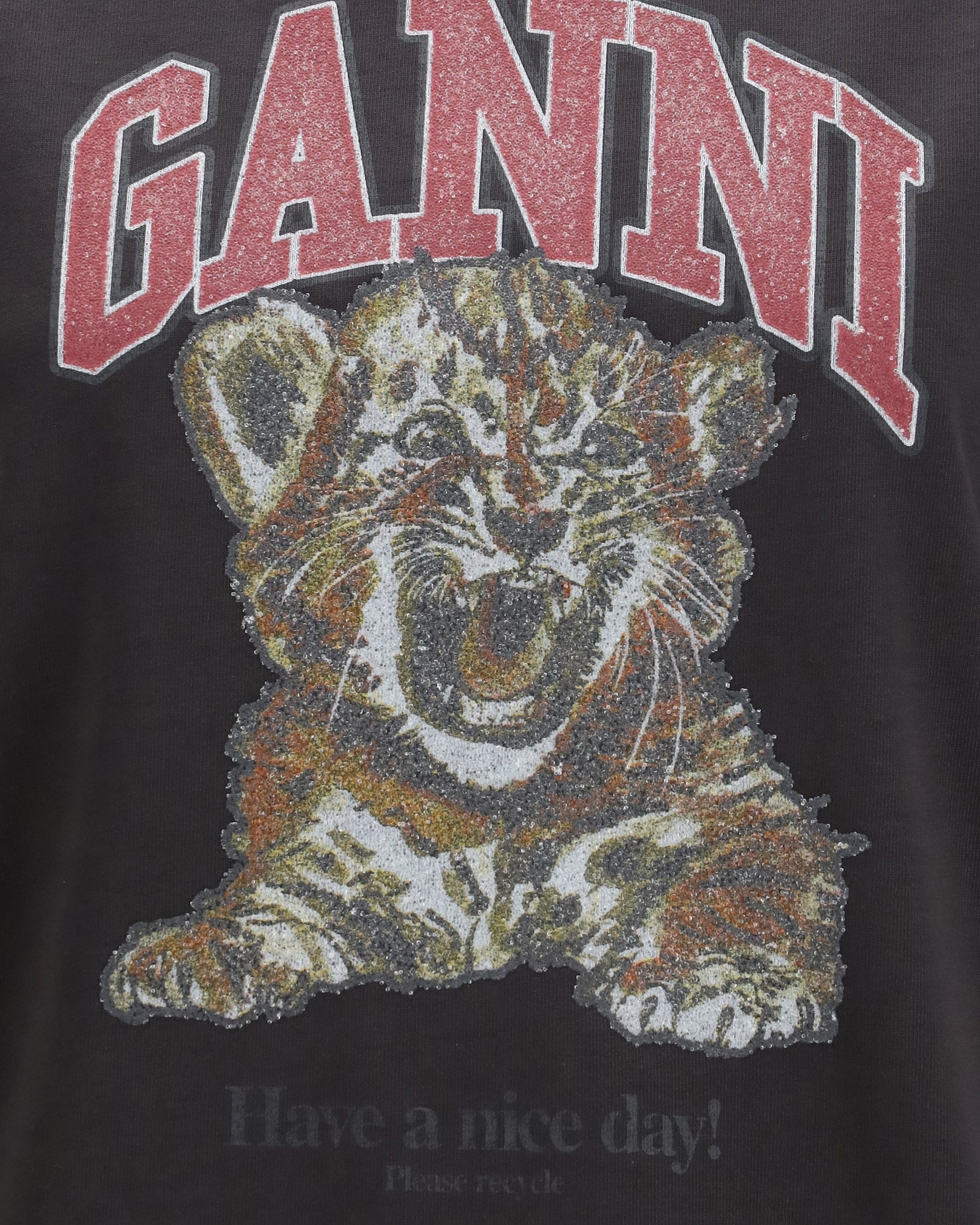 Ganni Ganni Tiger Cotton T-Shirt