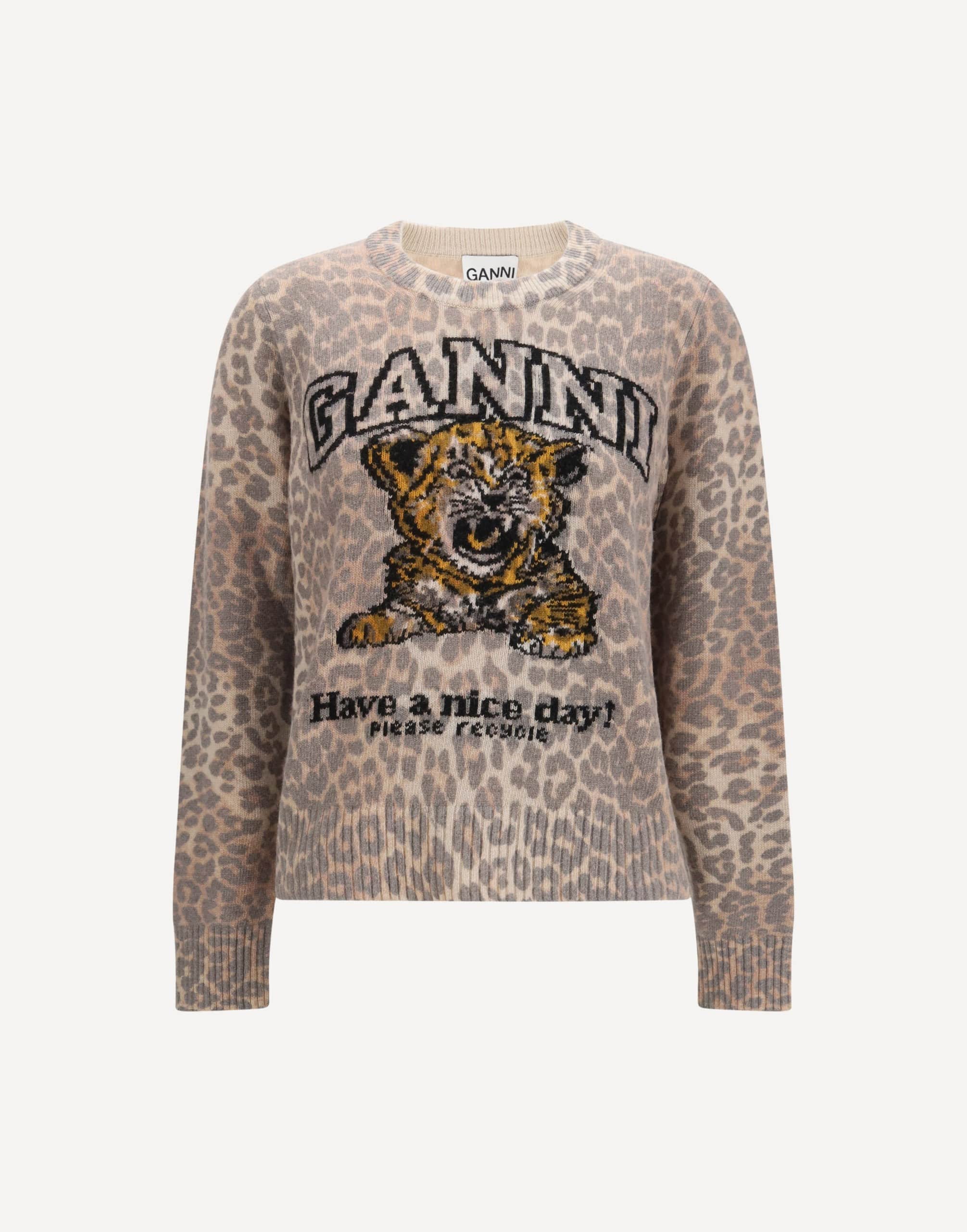 Ganni Pullover mit Tiger-Print